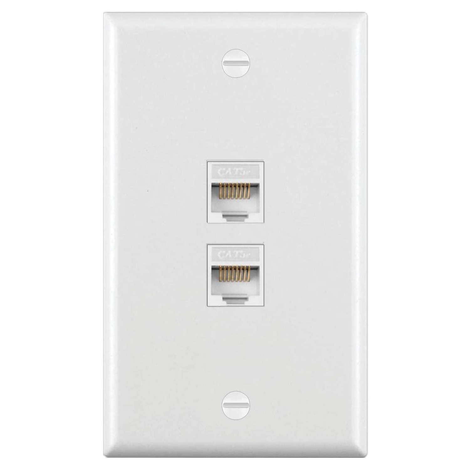 [10 Pack] BESTTEN 2-Port Keystone Wall Plate, for Keystone Jack and Modular Inserts, Unbreakable Polycarbonate, cUL