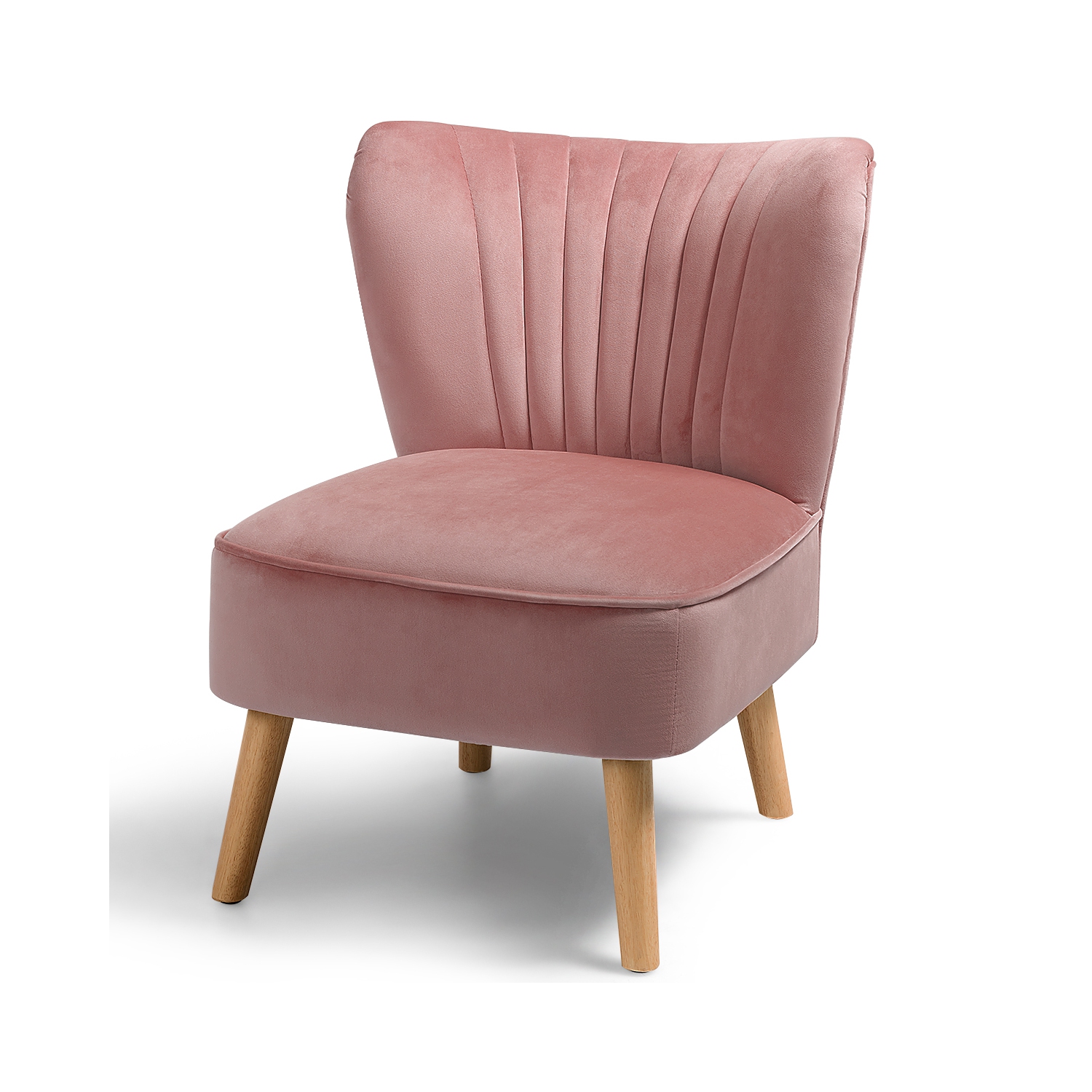 Costway Armless Accent Chair Modern Velvet Leisure Chair Single Sofa Upholstered