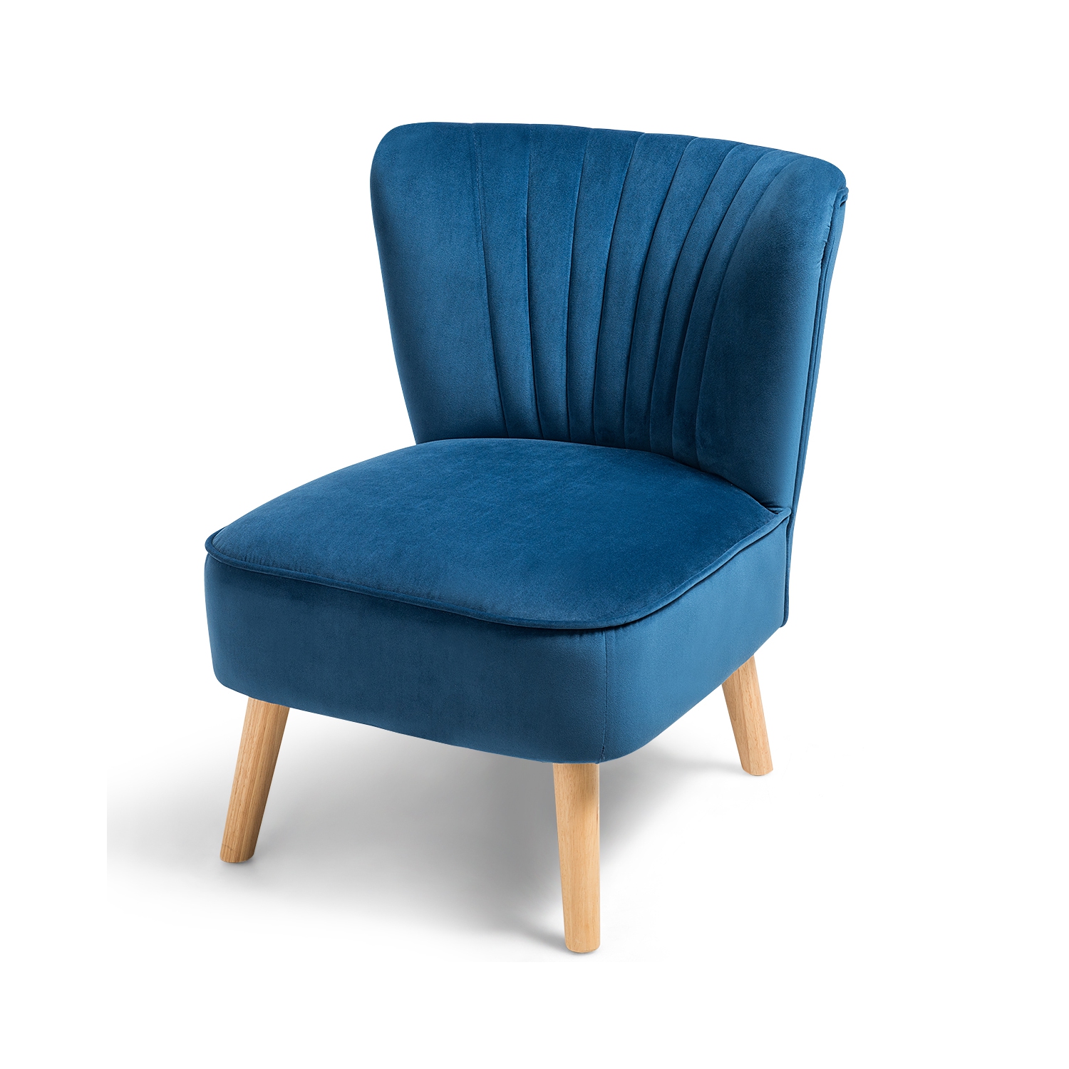 Costway Armless Accent Chair Modern Velvet Leisure Chair Single Sofa Upholstered