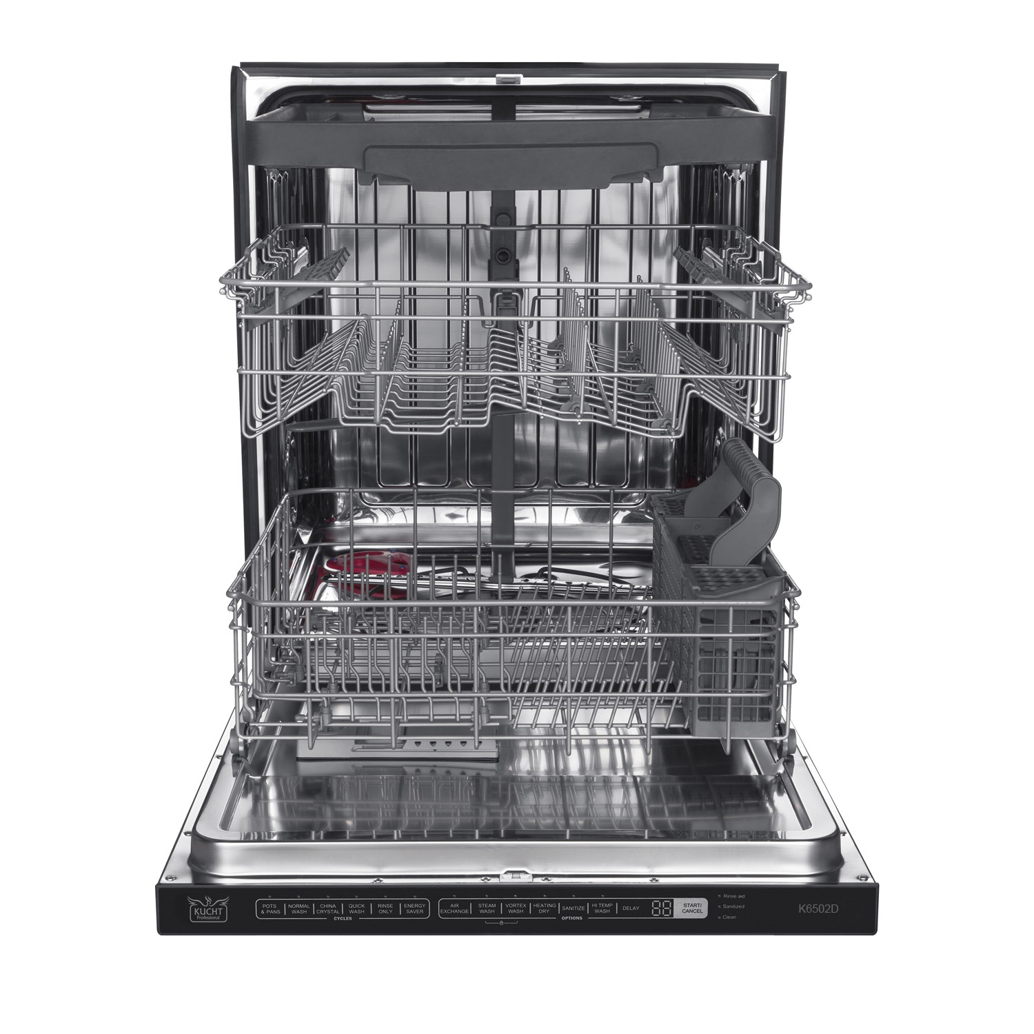 KUCHT Professional 24-inch Top Control Dishwasher in Stainless Steel with Stainless Steel Tub and Multiple Filter System