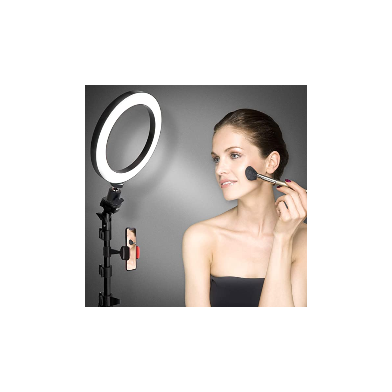 UBeesize 8" Selfie Ring Light with Tripod Stand & Cell Phone Holder for Live Stream/Makeup, UBeesize Mini Led Camera Ringlight for YouTube
