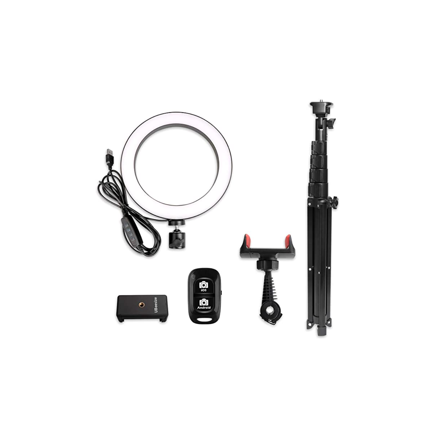 UBeesize 8" Selfie Ring Light with Tripod Stand & Cell Phone Holder for Live Stream/Makeup, UBeesize Mini Led Camera Ringlight for YouTube