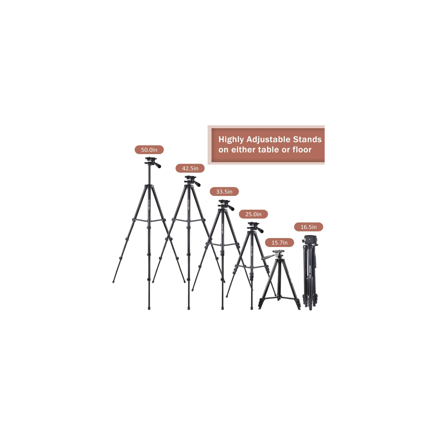 UBeesize 10" Selfie Ring Light with Stand and 50" Extendable Tripod & Flexible Phone Holder for Live Stream/Makeup, Mini Desktop Led Camera Ringlight