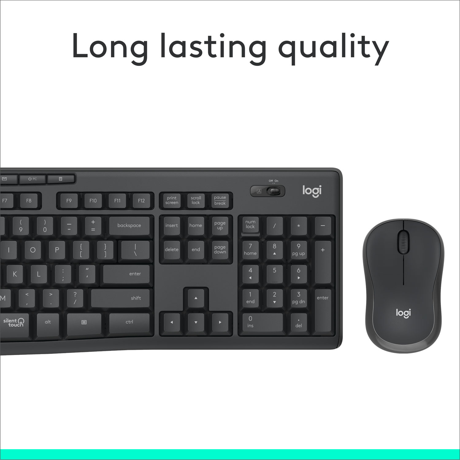 Logitech MK295 Silent Wireless Optical Keyboard & Mouse Combo - Graphite