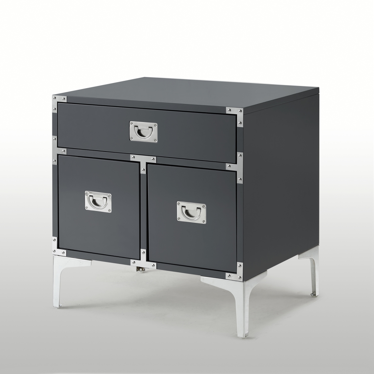 Inspired Home Maximilian Side Table/Accent Table/Nightstand, Dark Grey