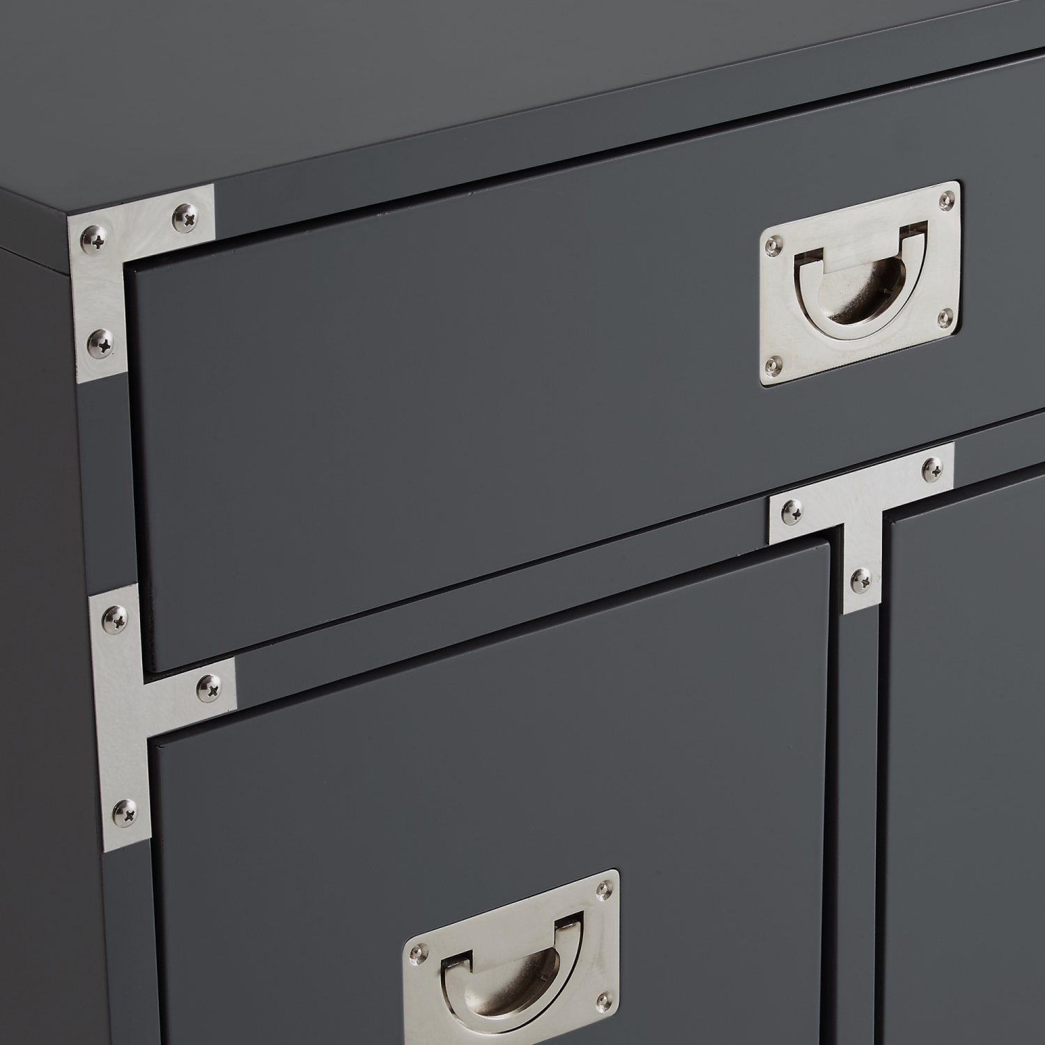 Inspired Home Maximilian Side Table/Accent Table/Nightstand, Dark Grey