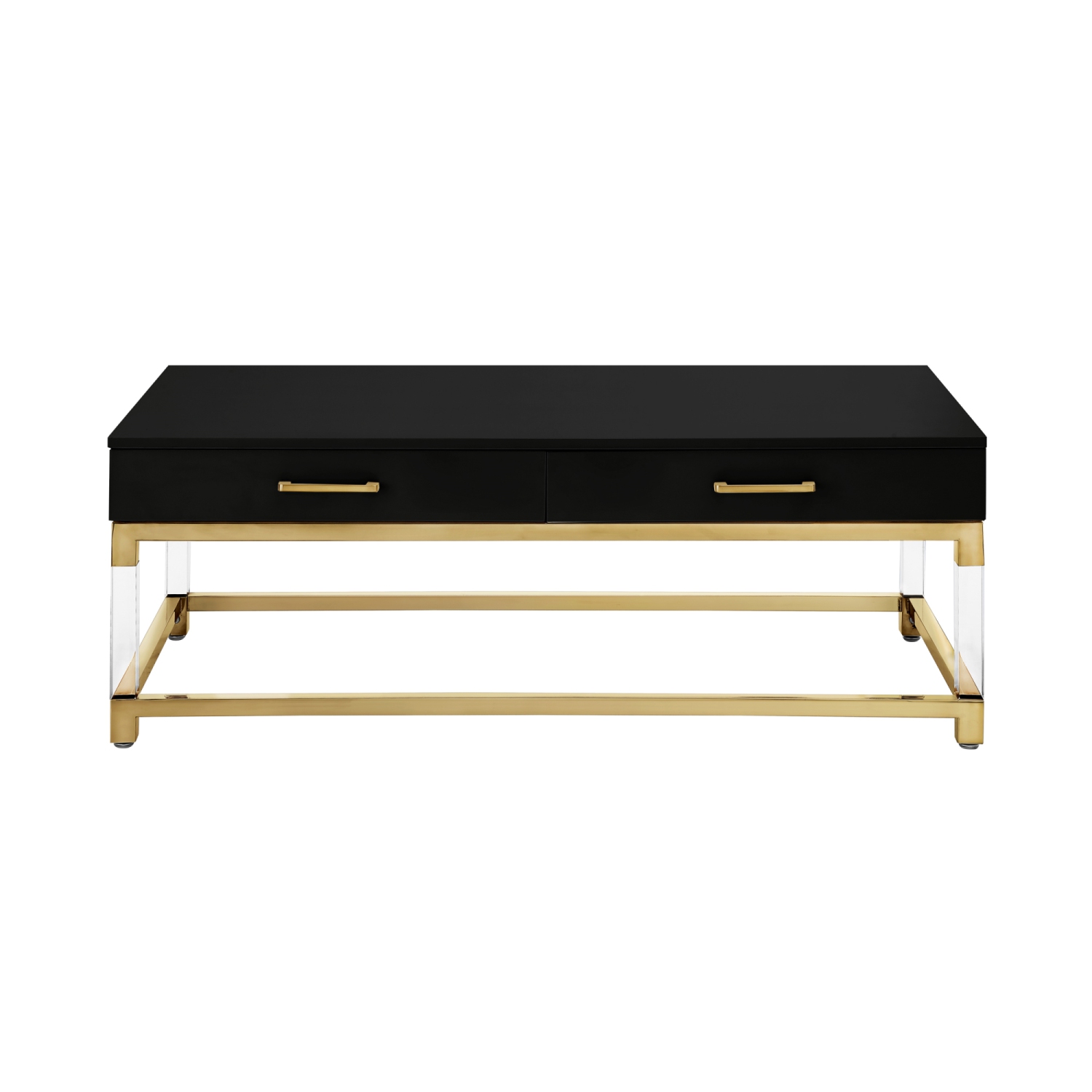 Inspired Home Muhammad Coffee Table, Black/Gold