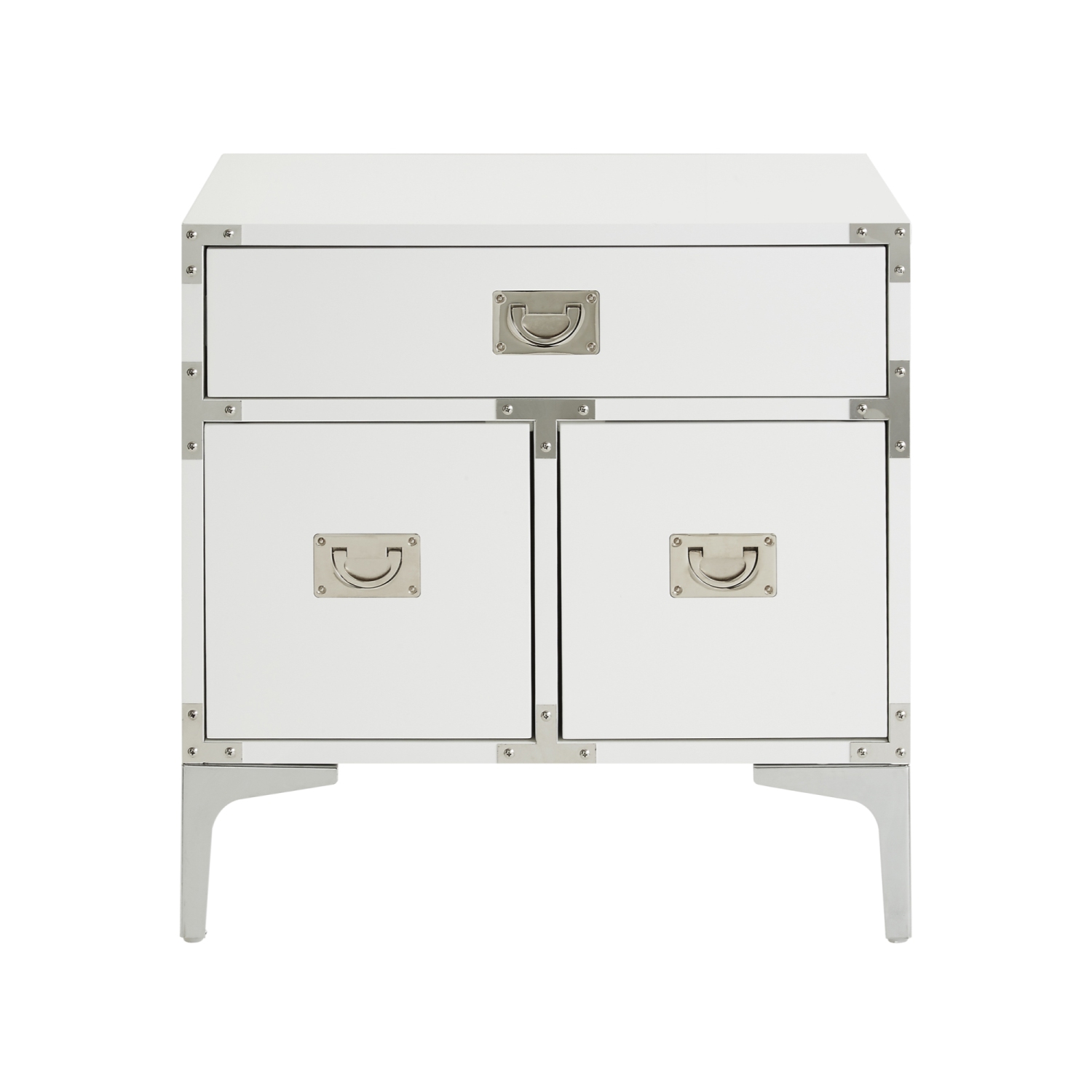 Inspired Home Maximilian Side Table/Accent Table/Nightstand, White
