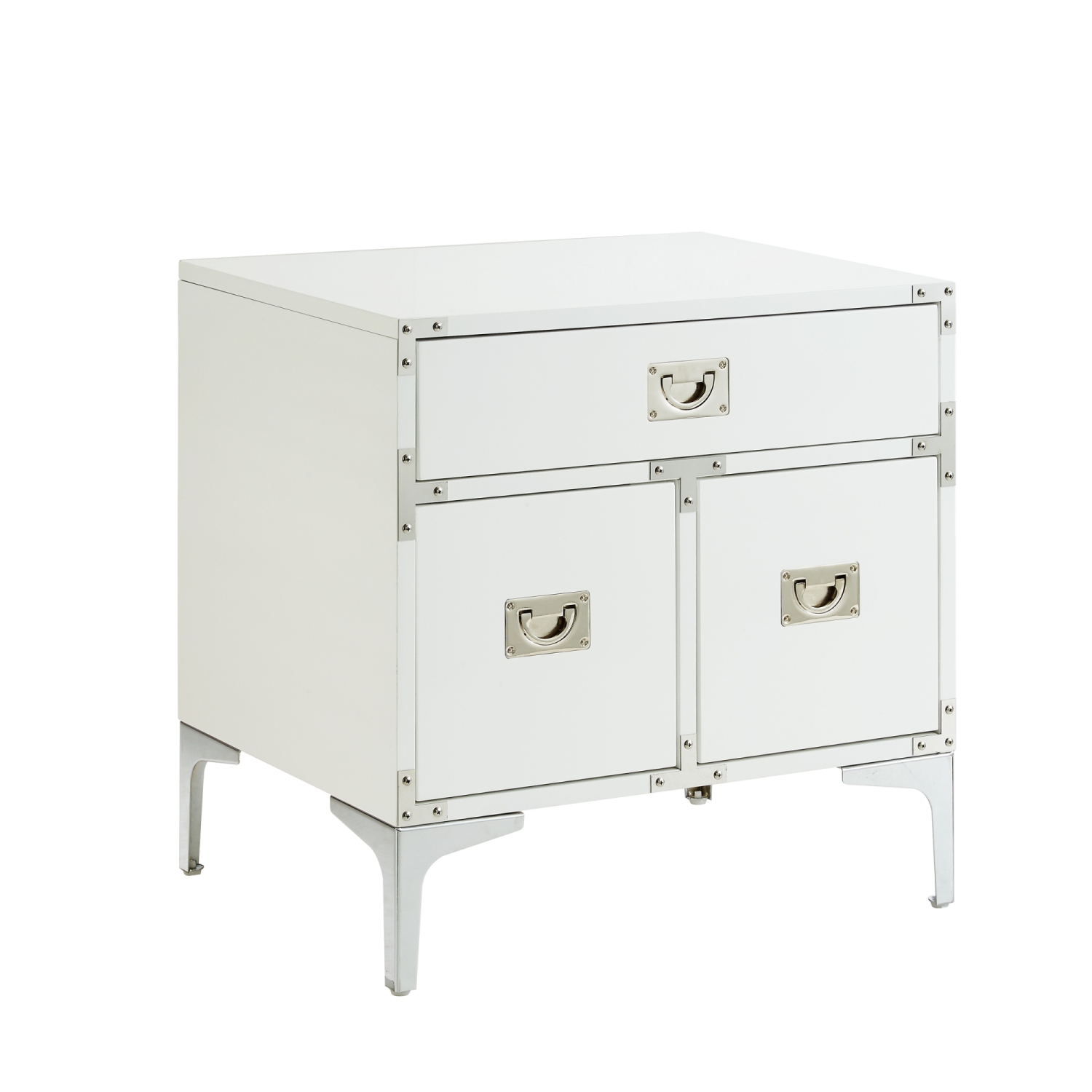 Inspired Home Maximilian Side Table/Accent Table/Nightstand, White