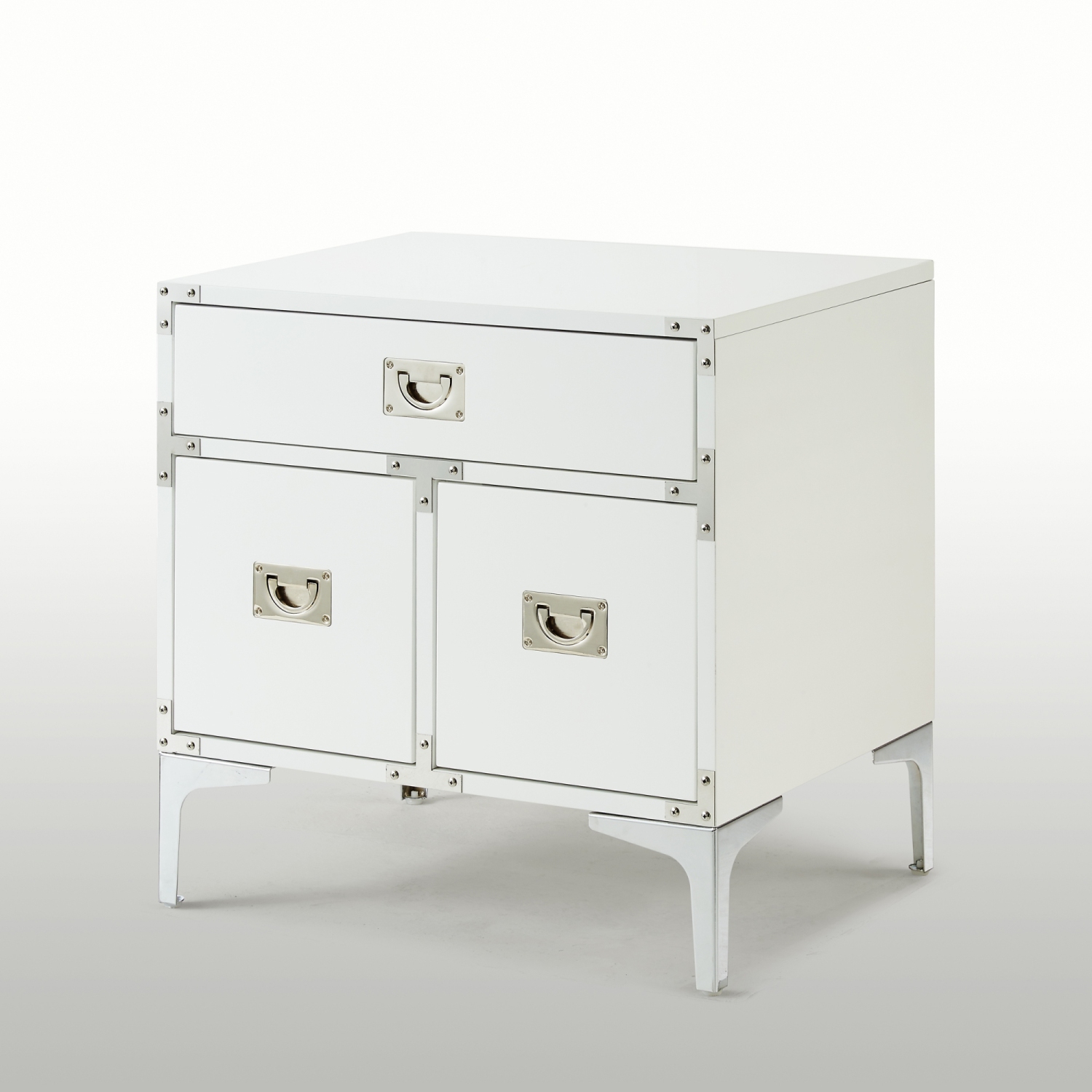 Inspired Home Maximilian Side Table/Accent Table/Nightstand, White