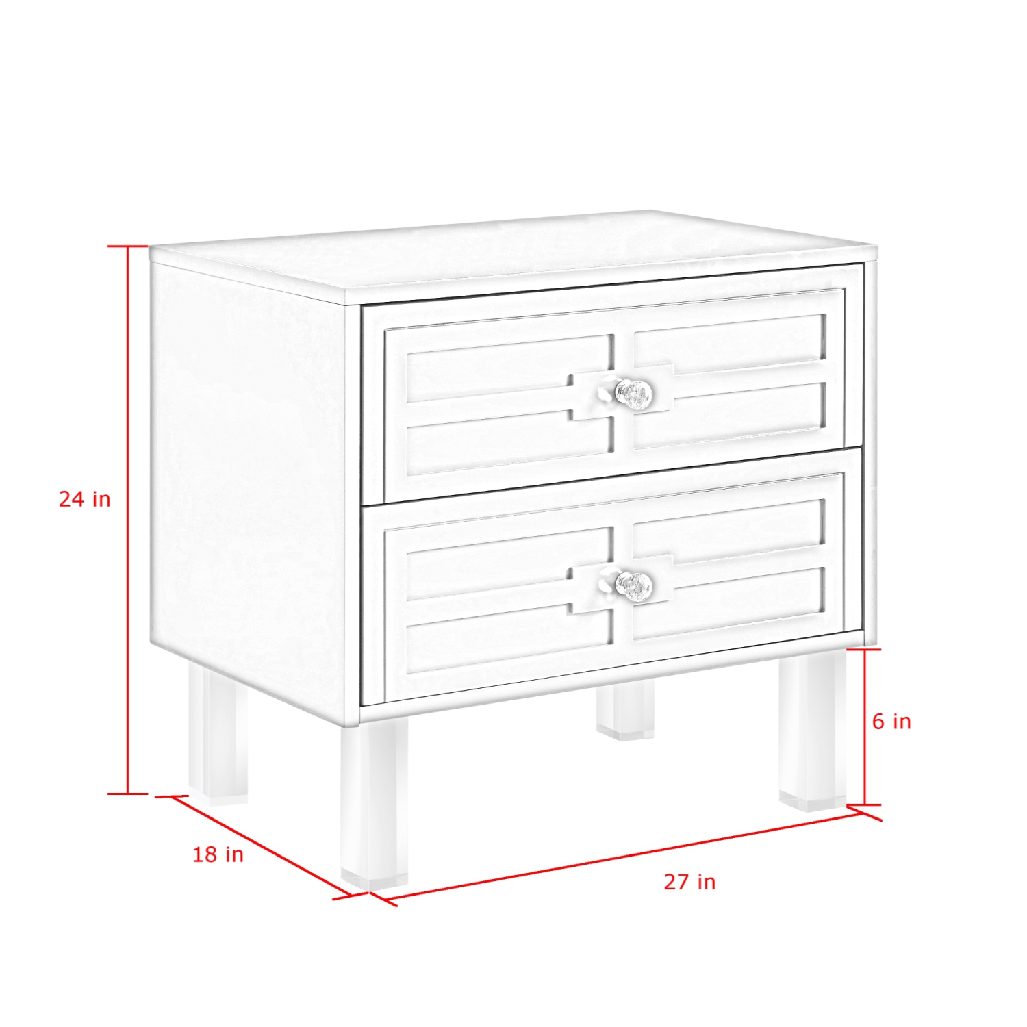 Inspired Home Gwendolyn Side Table/Accent Table/Nightstand, Navy