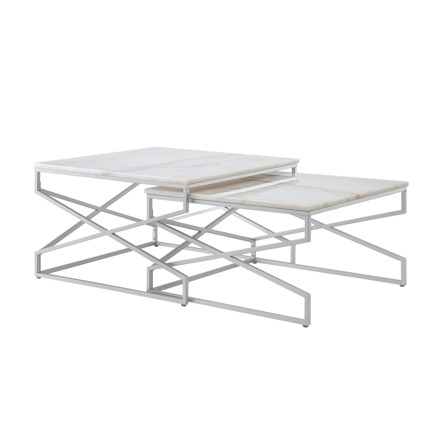 Inspired Home Maeve Coffee Table, Silver