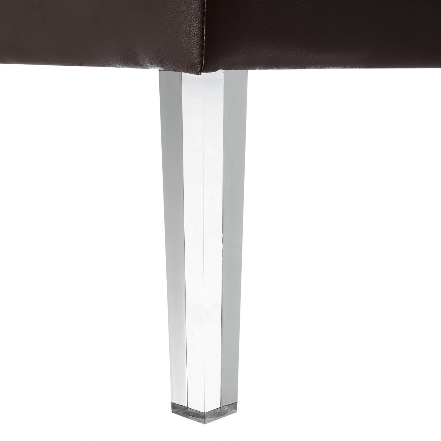 Table basse en cuir Kenndi avec pouf en polyuréthane d’inspiration Home, espresso