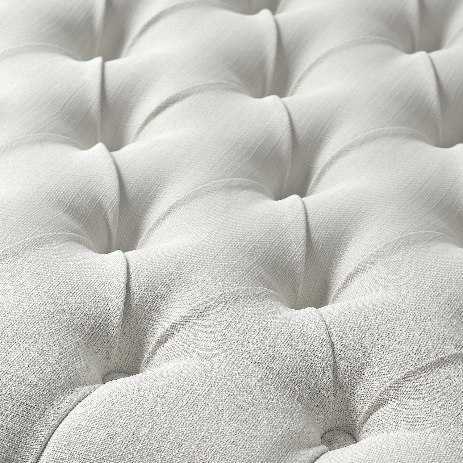 Inspired Home Arielle Linen Ottoman, Cream White