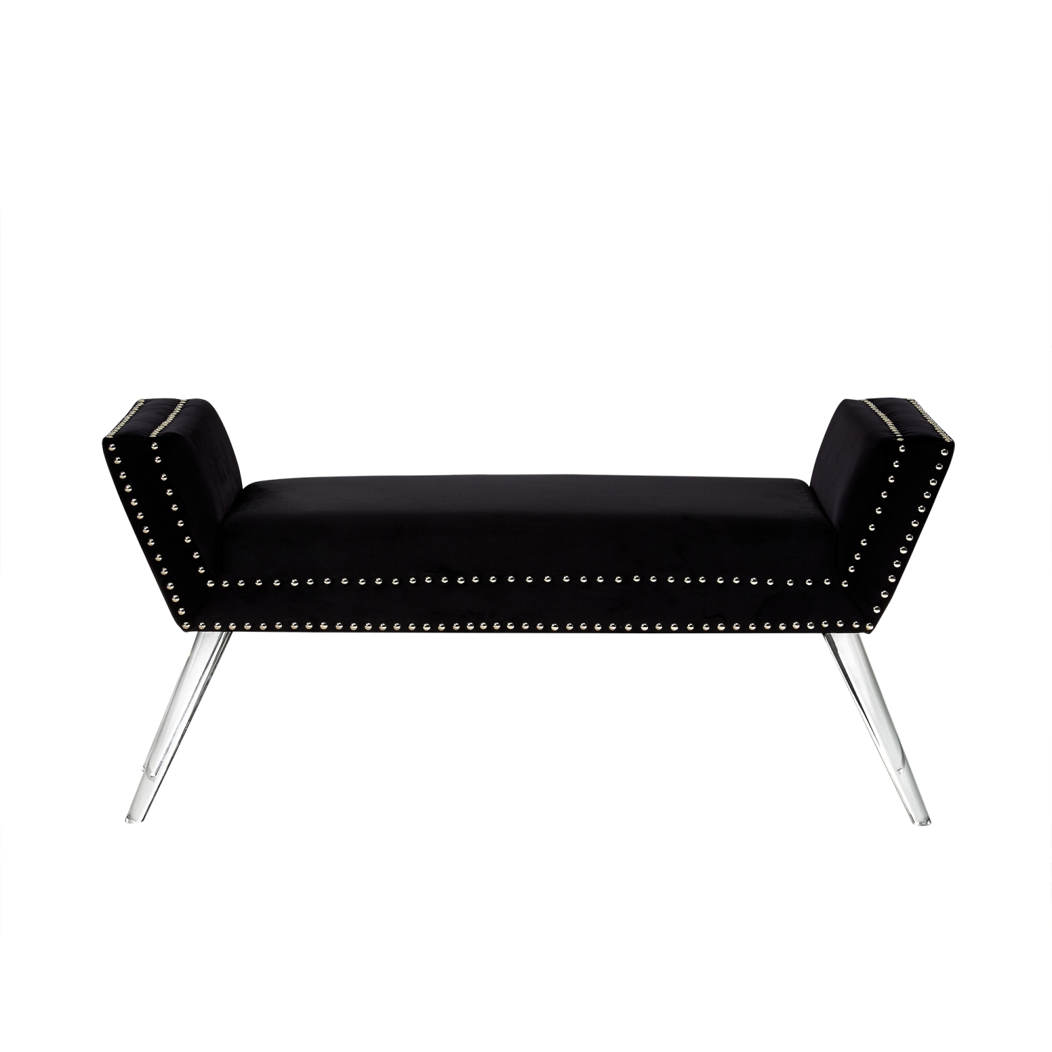 Inspired Home Annabella Velvet Bench, Black