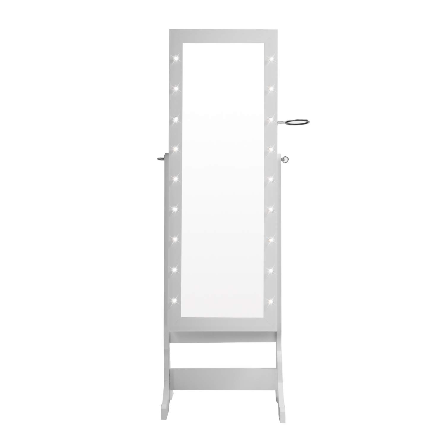 Inspired Home Braden Armoire Jewelry Storage Organizer, White