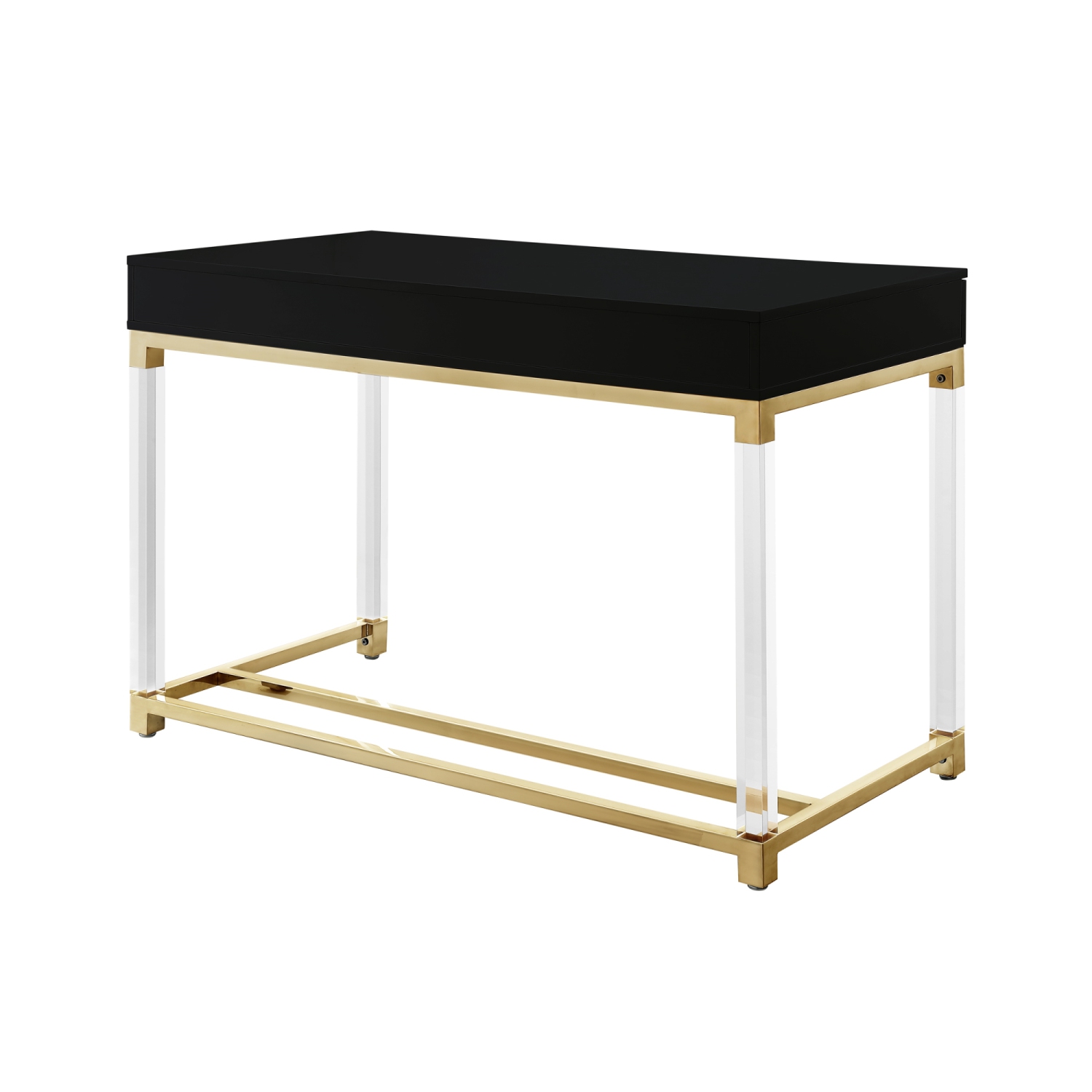 Inspired Home Muhammad Writing Desk, Black/Gold