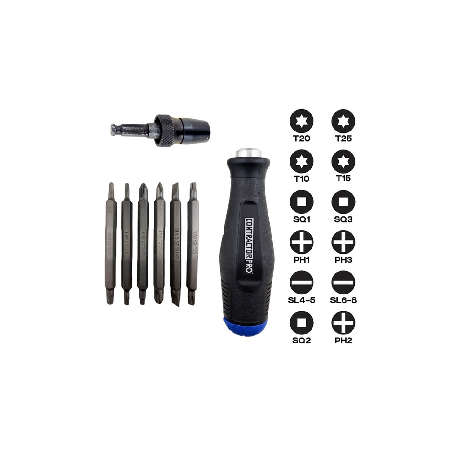 Maxtech – Ensemble de tournevis 12-en-1 à main et à moteur