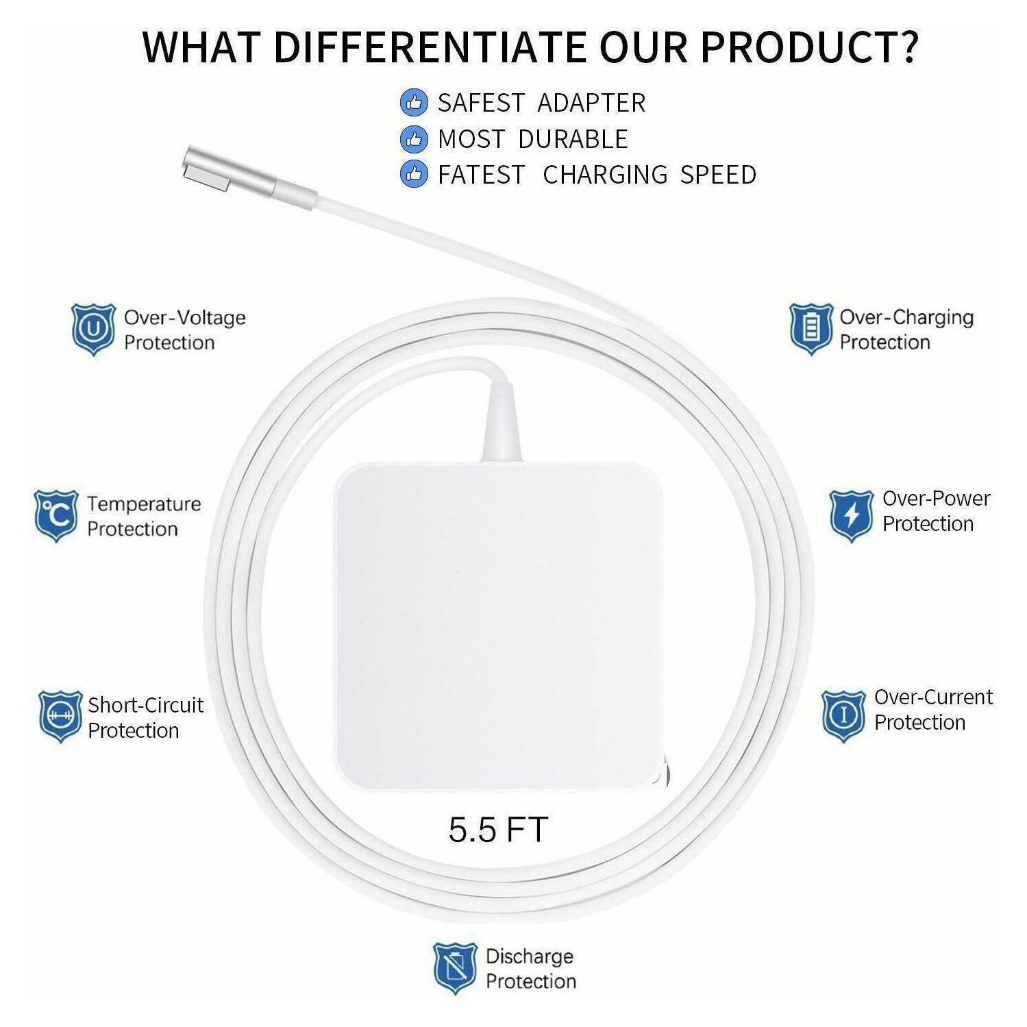 60W Power Adapter for Apple MagSafe Macbook A1278 A1344 A1181 A1184 Charger