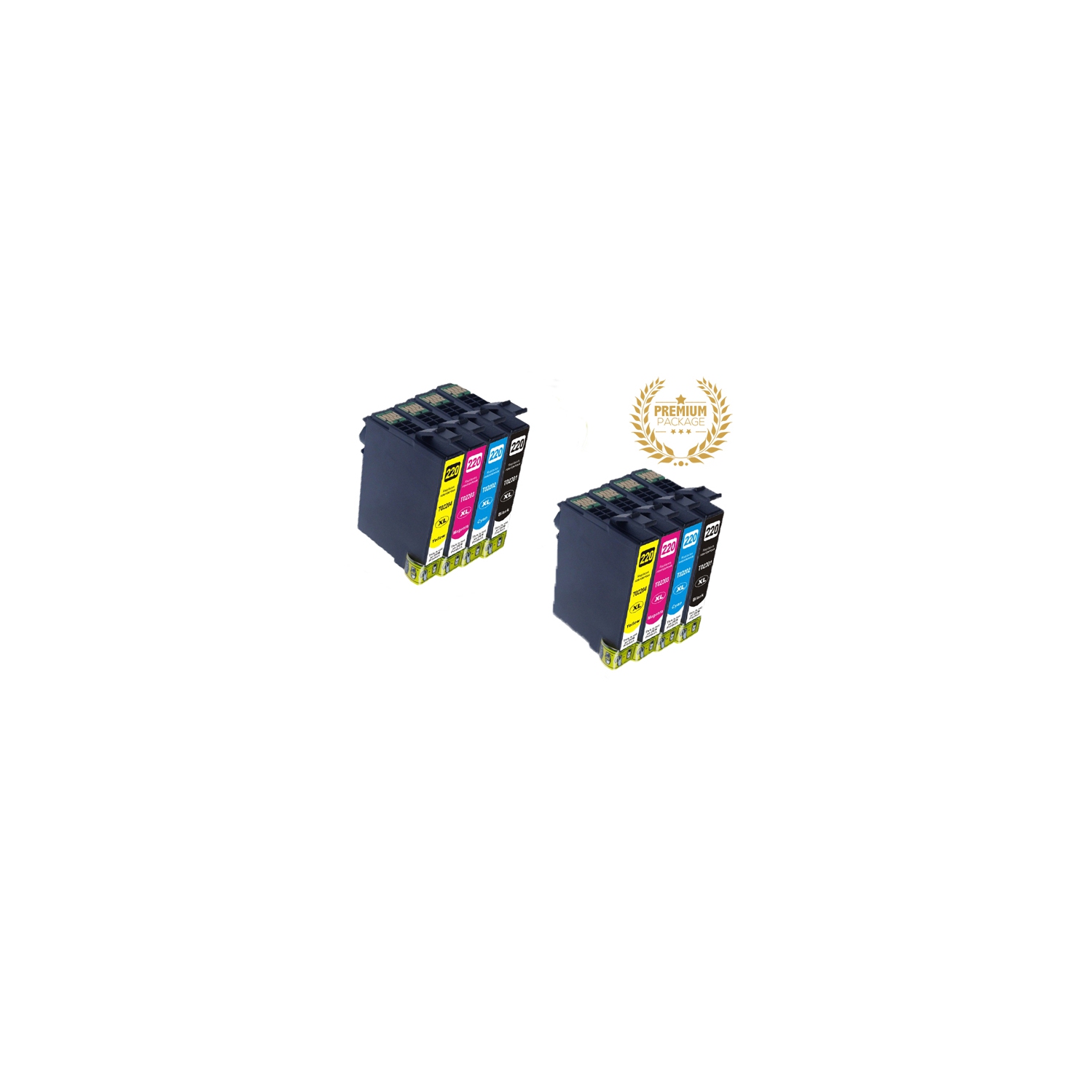 Ultra Ink™ 2 Sets EPSON T220 BK/M/Y/C Inkjet COMBO-Epson Printer XP320/420/424/WF2630/2650/2600/2750/2760
