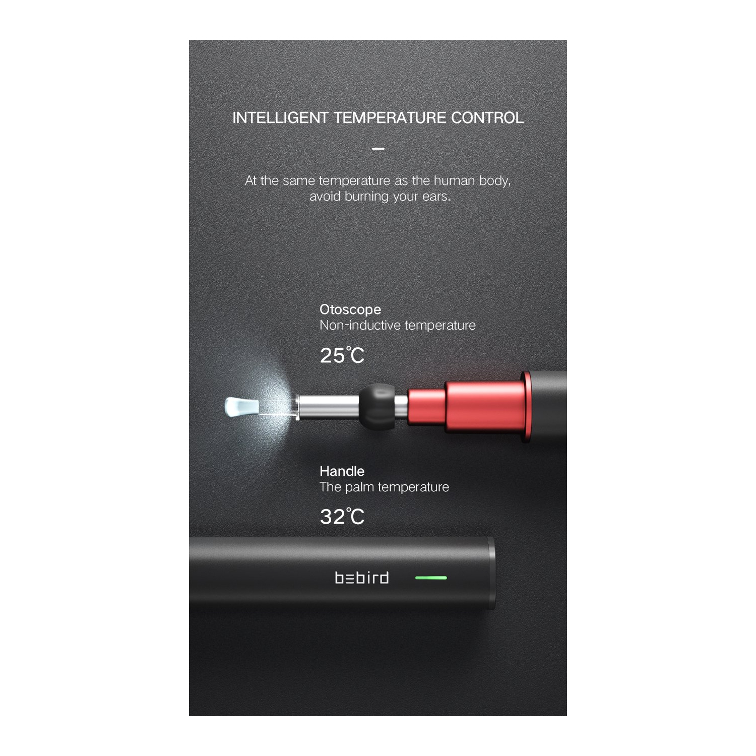 BEBIRD A2 Otoscope intelligent visible couleur argentée