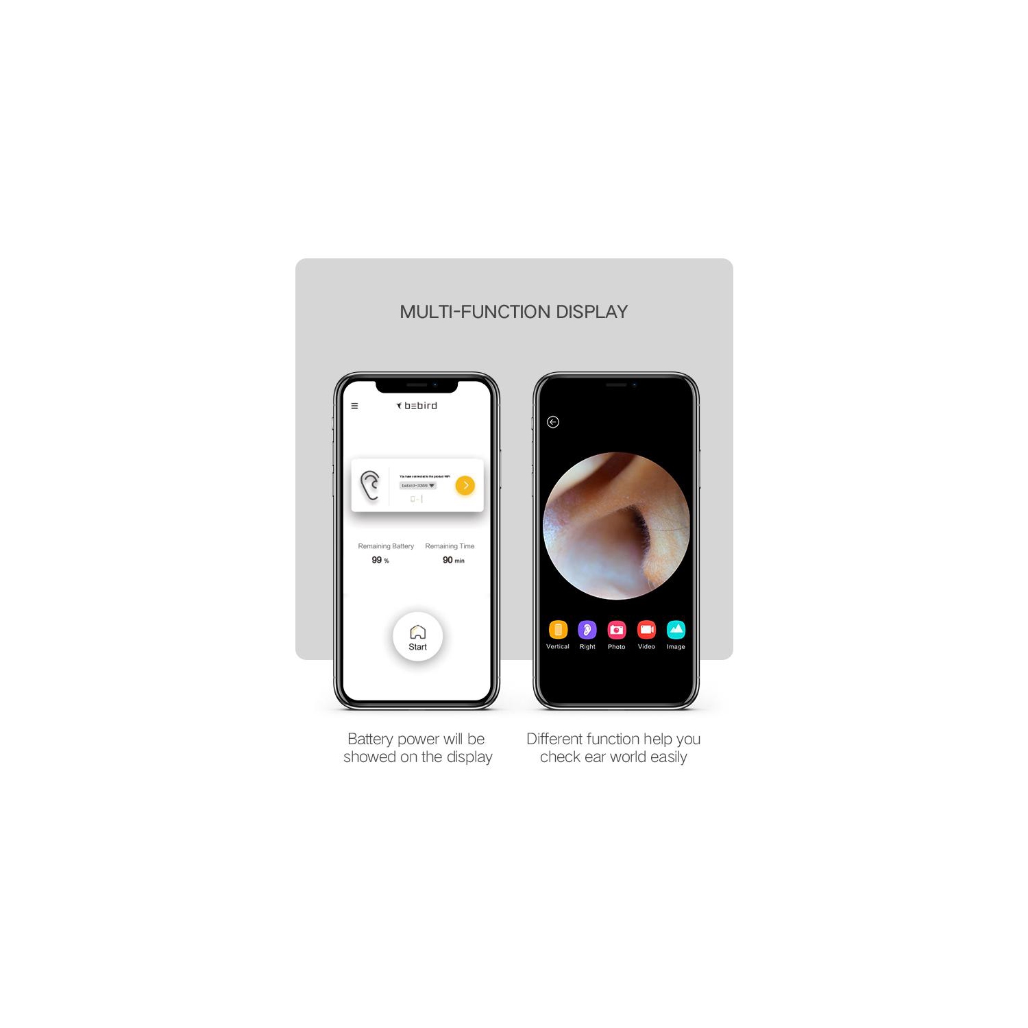 BEBIRD A2 Otoscope intelligent visible couleur argentée