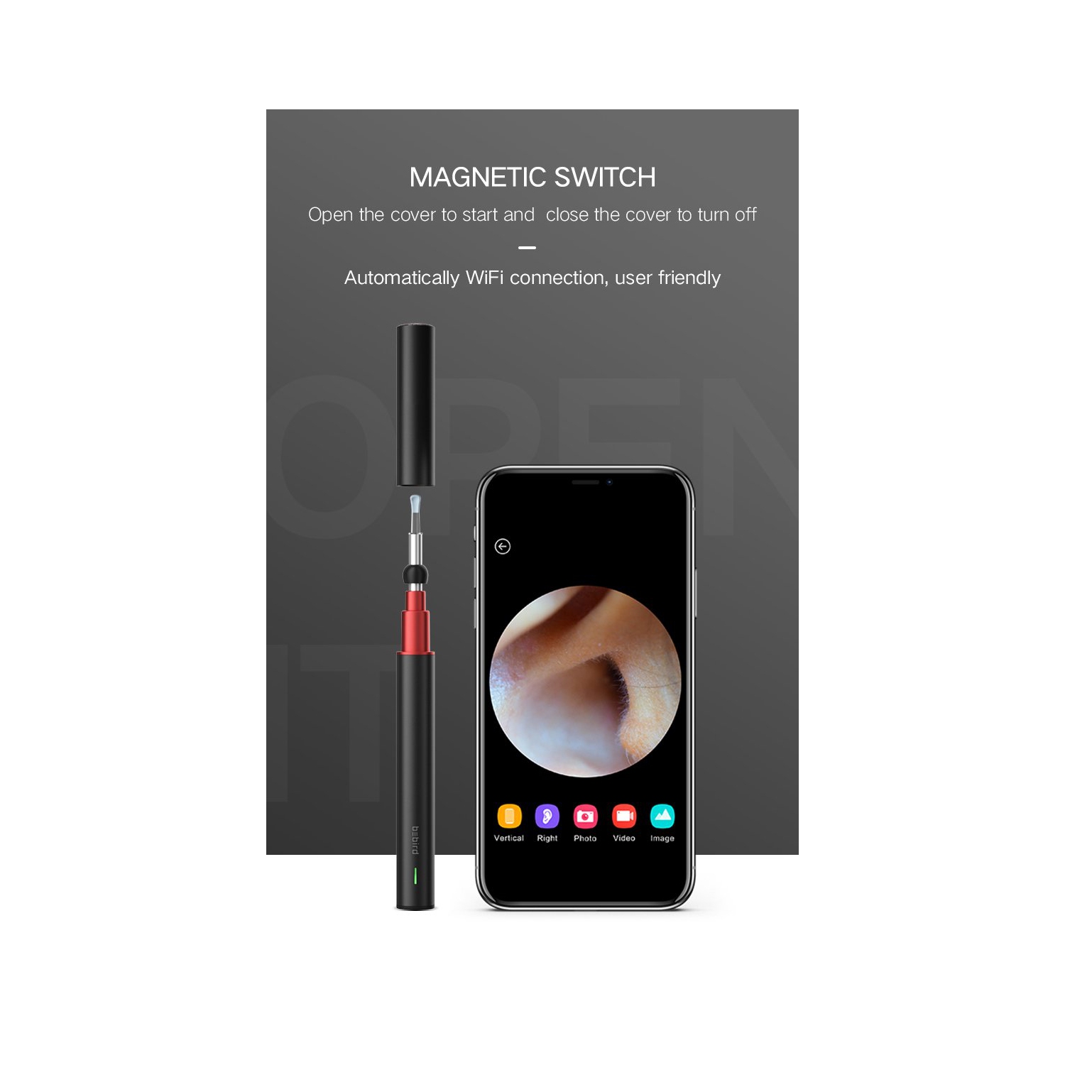 BEBIRD A2 Otoscope intelligent visible couleur argentée