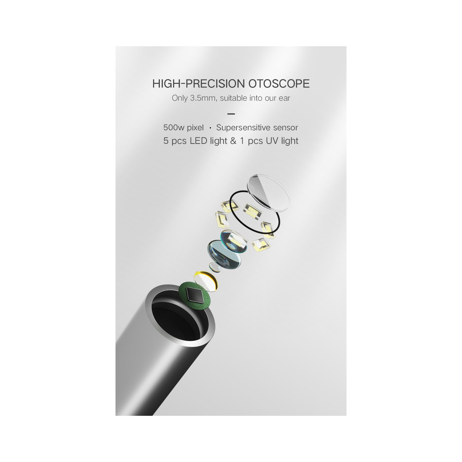 BEBIRD A2 Otoscope intelligent visible couleur argentée