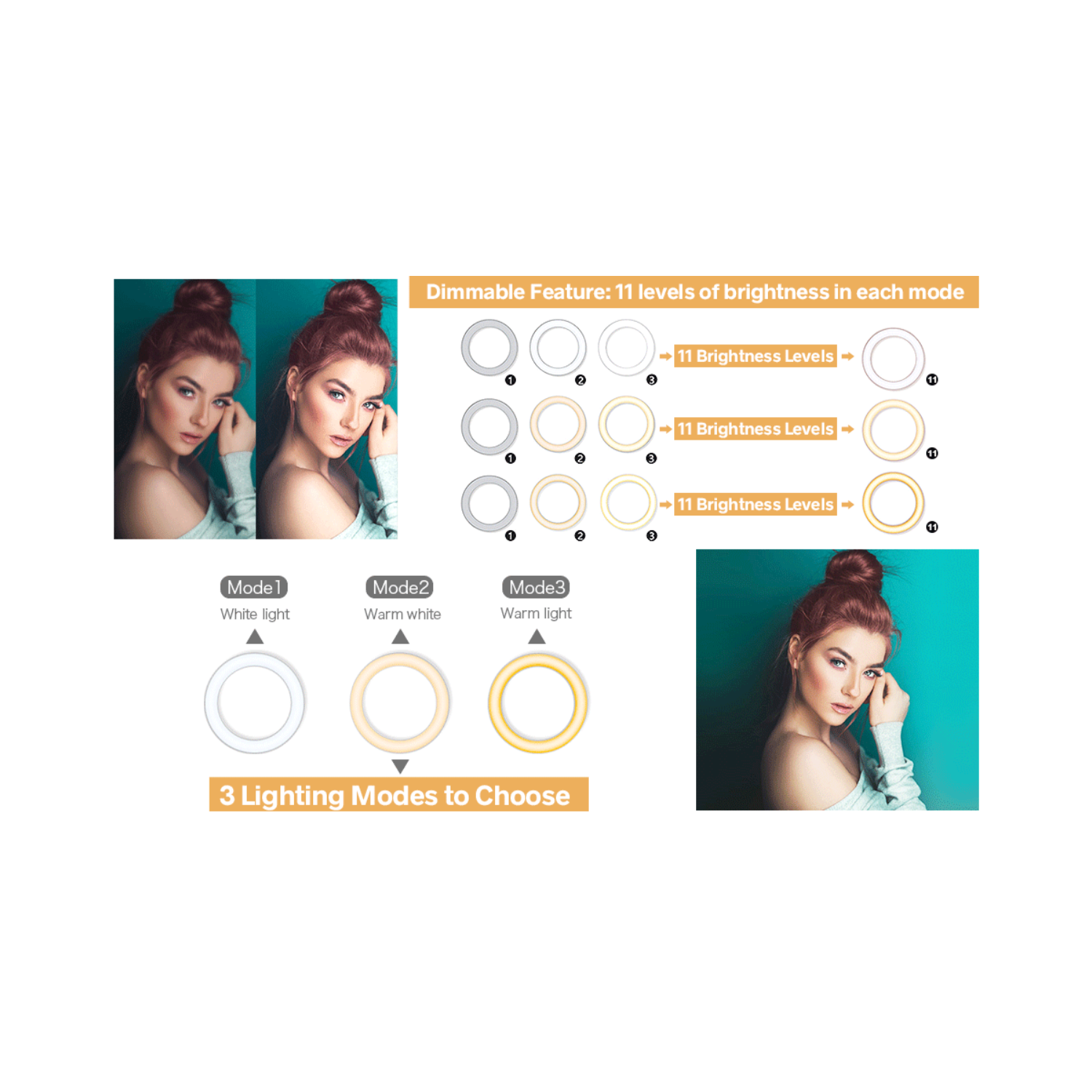 UBeesize 10" LED Ring Light with Tripod Stand & Phone Holder, Dimmable Desk Makeup Ring Light, Perfect for Live Streaming & YouTube Video,