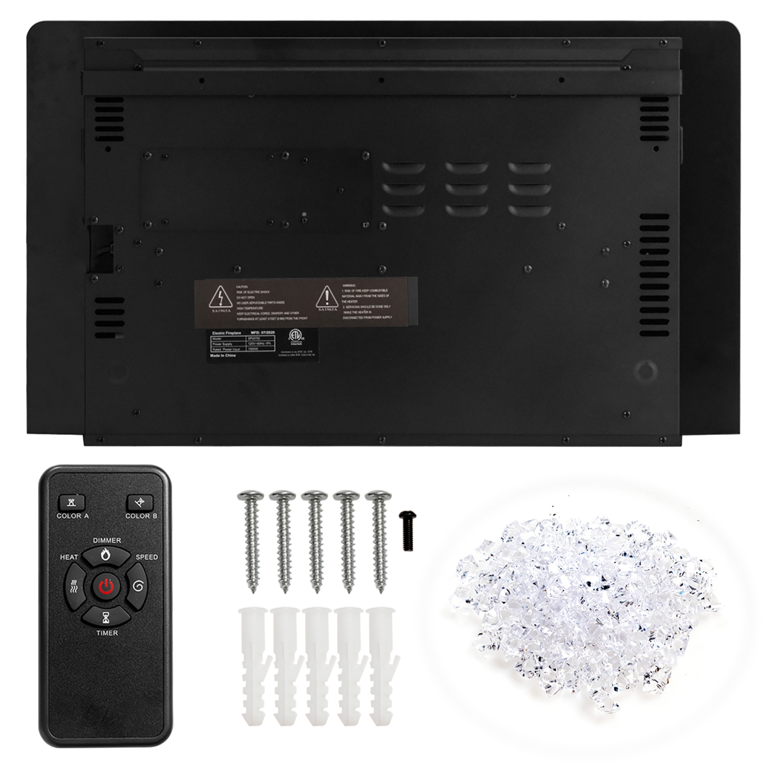 Costway 30'' Electric Fireplace Recessed Ultra Thin Wall Mounted Heater Multicolor Flame