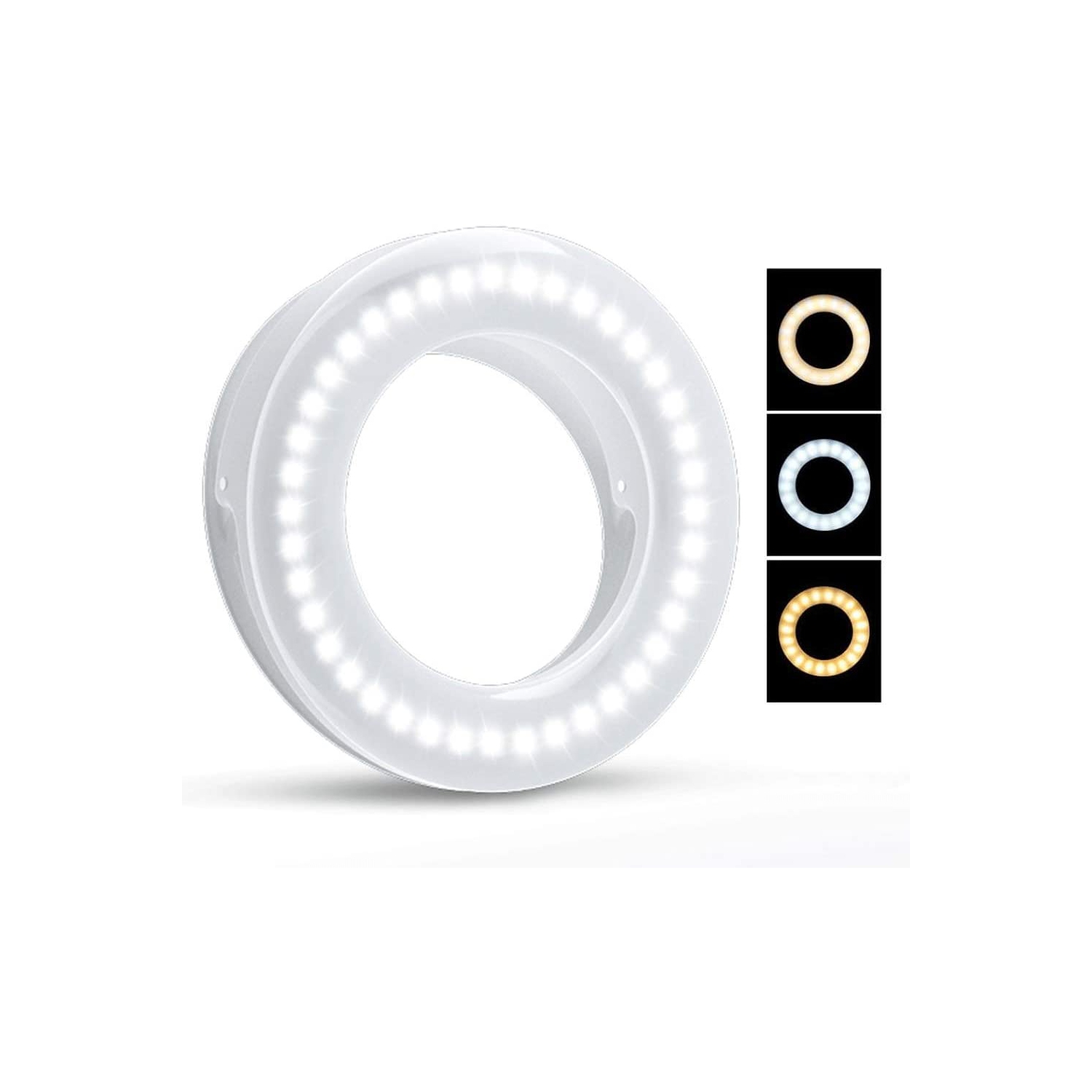 Selfie Ring Light Sheginel Rechargeable Cell Phone Ring Light 3 Tones Selfie Fill Light With 40 Led Beads Makeup Light Ring For Selfie Photography Livestream Best Buy Canada