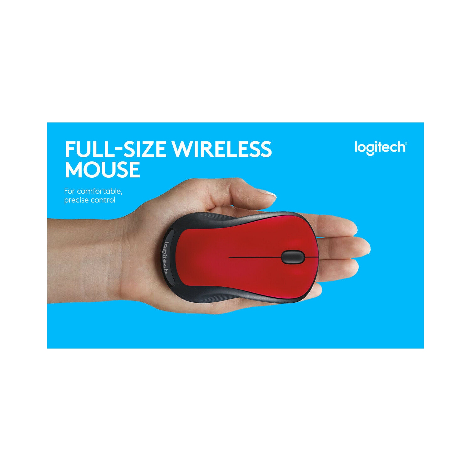 Souris optique pleine grandeur M310 de Logitech avec récepteur USB nano, rouge