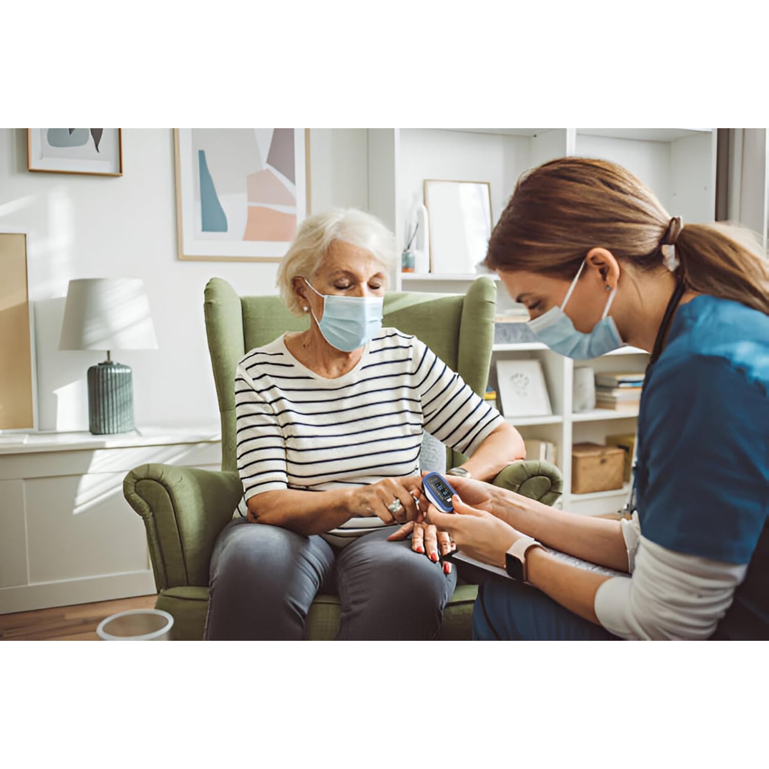 LOOKEE® LK50D1 Deluxe Fingertip Pulse Oximeter | Proudly Canadian | Finger SpO2 Blood Oxygen Saturation Monitor with Auto Rotate OLED Display