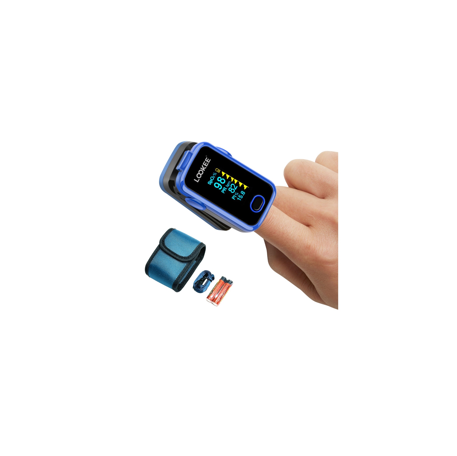 LOOKEE® A310 Premium Pulse Oximeter Finger Monitor | Proudly Canadian | Blood Oxygen Monitor | Medical Grade Accuracy, Alarm & Perfusion Index |