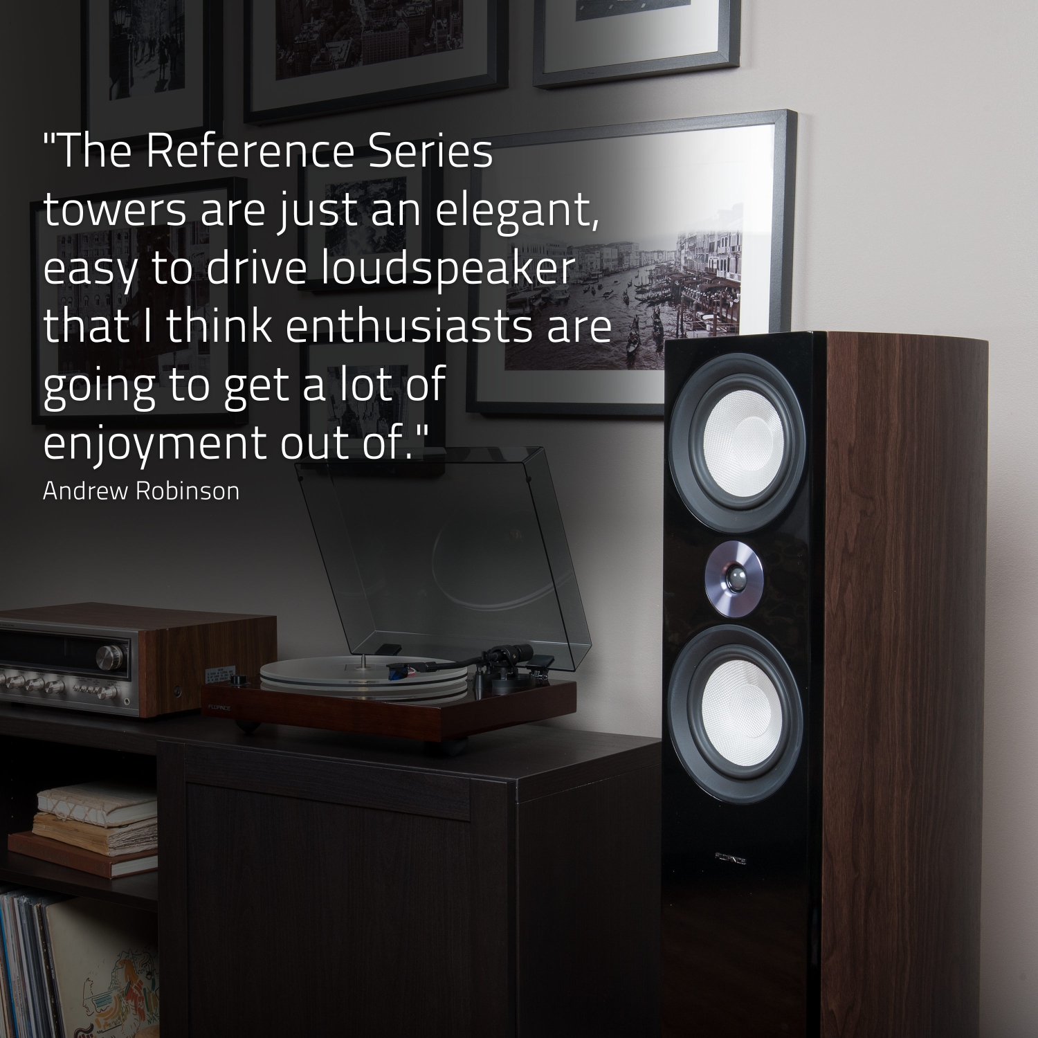 Fluance Reference High Performance 2-Way Center Channel Speaker for Home Theater Surround Sound System - Black