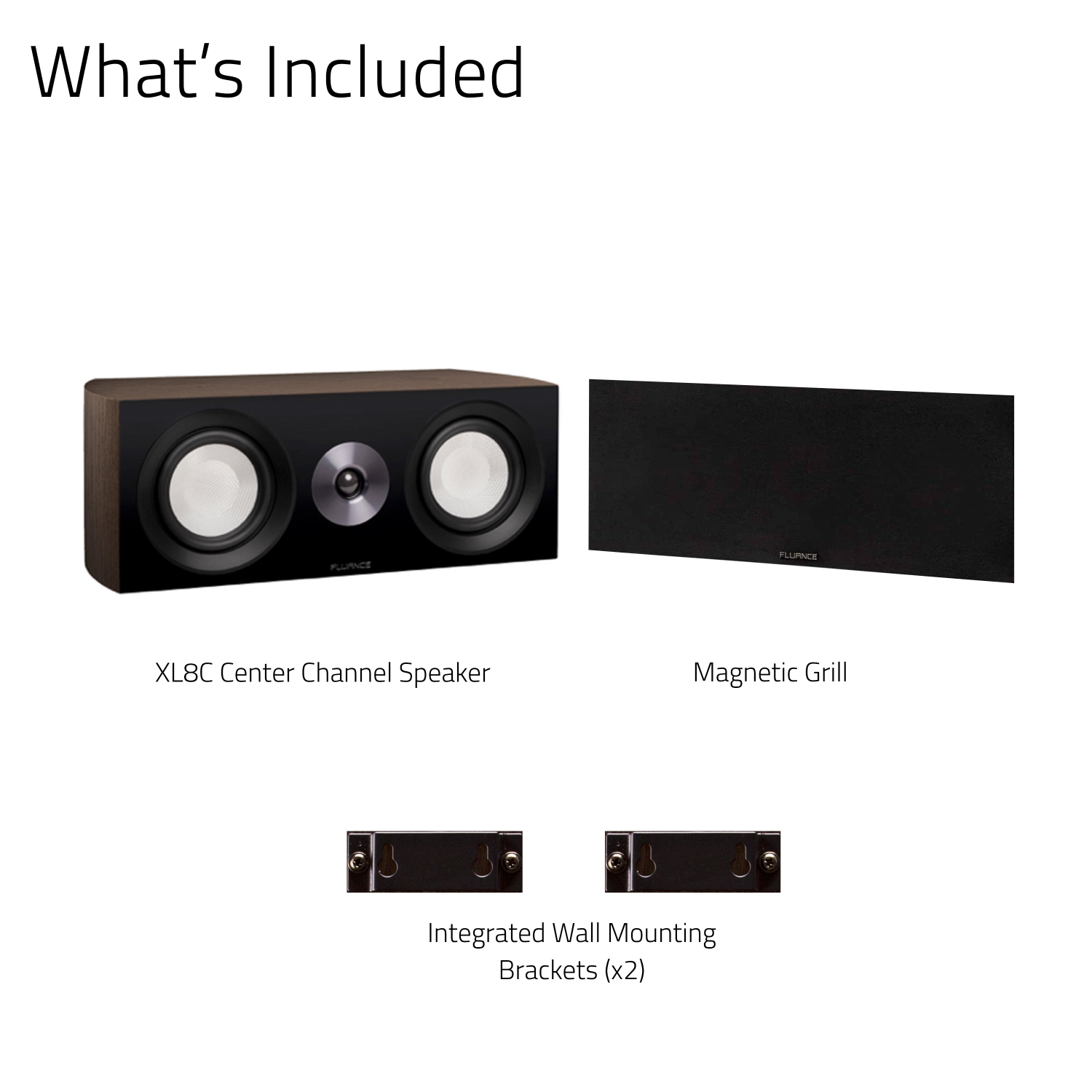 Fluance Reference High Performance 2-Way Center Channel Speaker for Home Theater Surround Sound System - Black