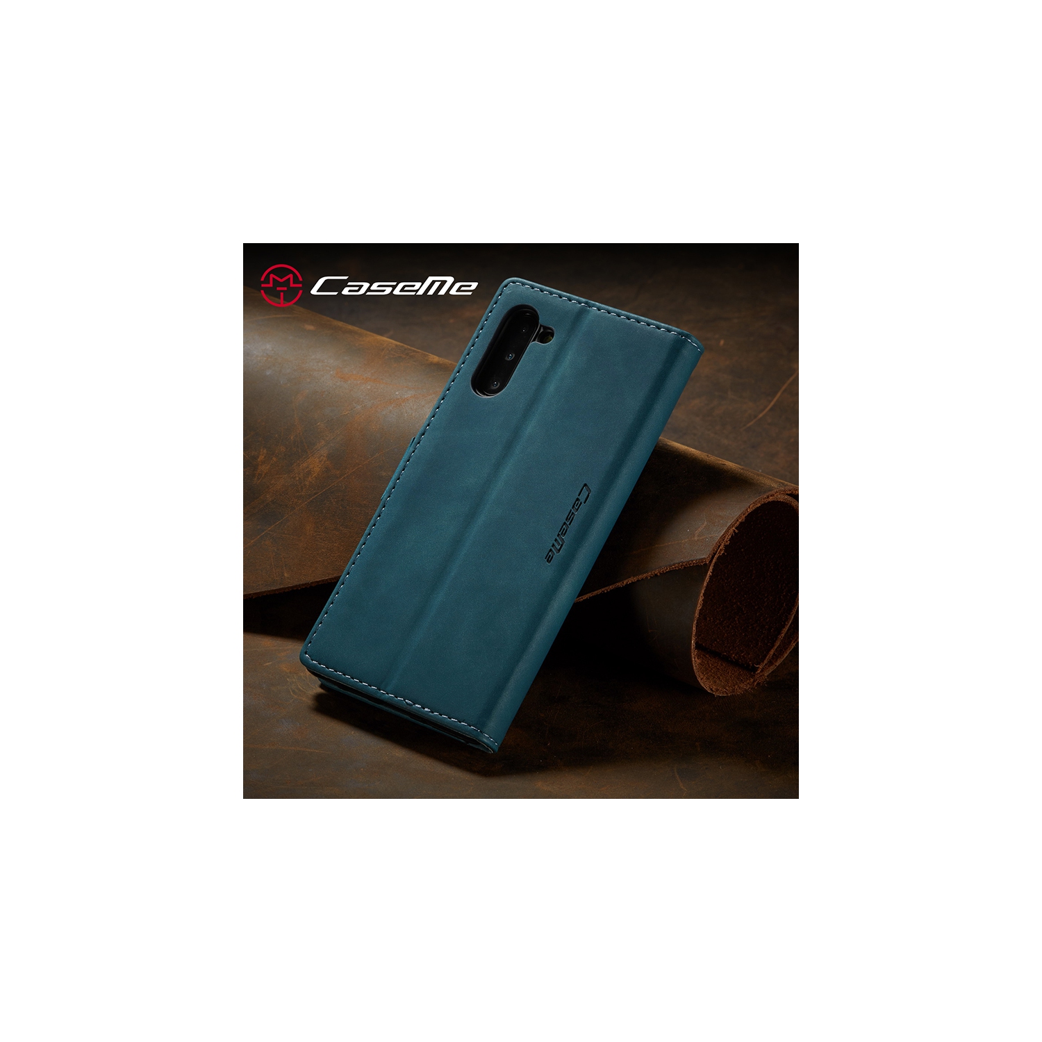 CaseMe Wallet Case Anti-Fall Retro Handmade Leather Magnetic Case Card Slot for Samsung Galaxy Note 10 PLUS