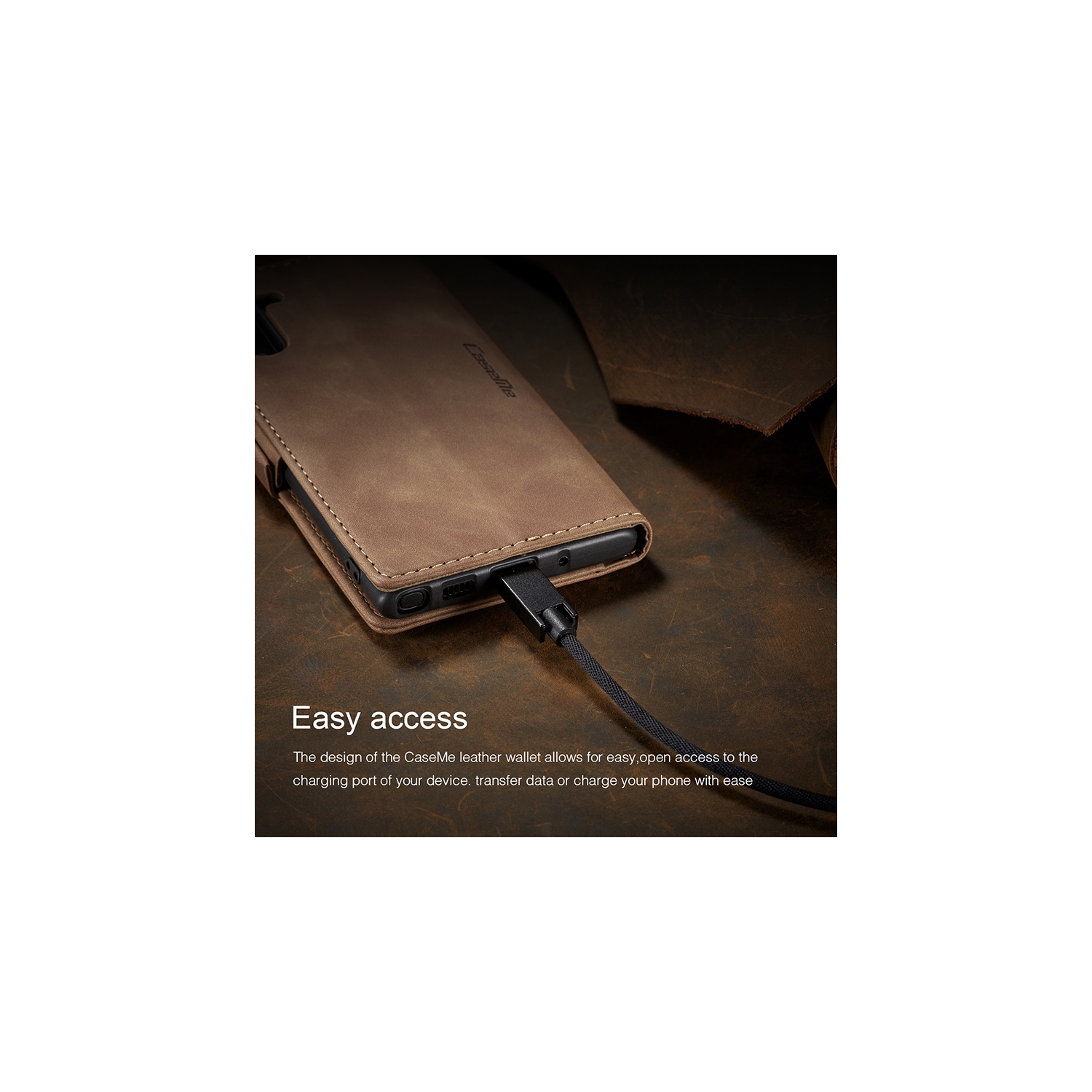 CaseMe Wallet Case Anti-Fall Retro Handmade Leather Magnetic Case Card Slot for Samsung Galaxy Note 10 PLUS