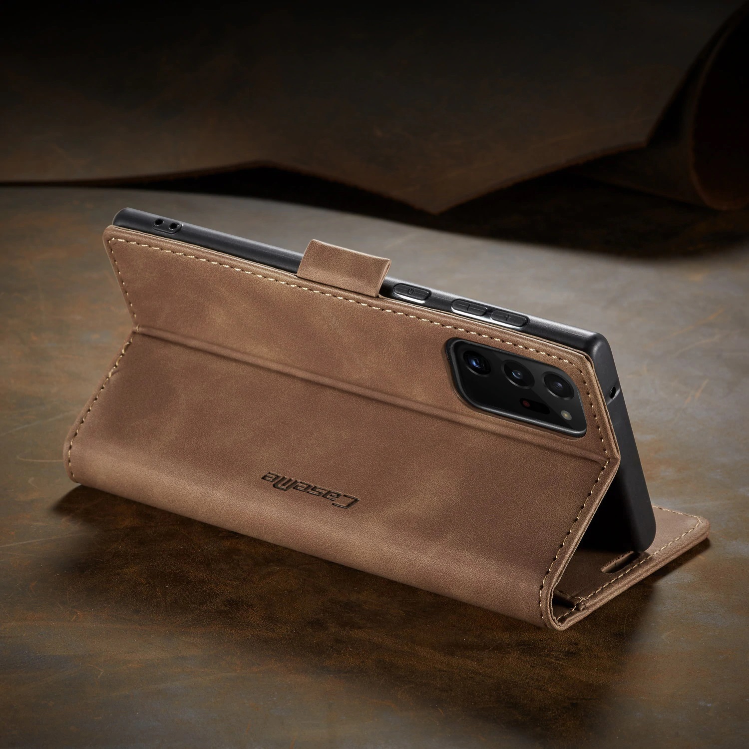 CaseMe Wallet Case Anti-Fall Retro Handmade Leather Magnetic Case Card Slot for Samsung Galaxy Note 20