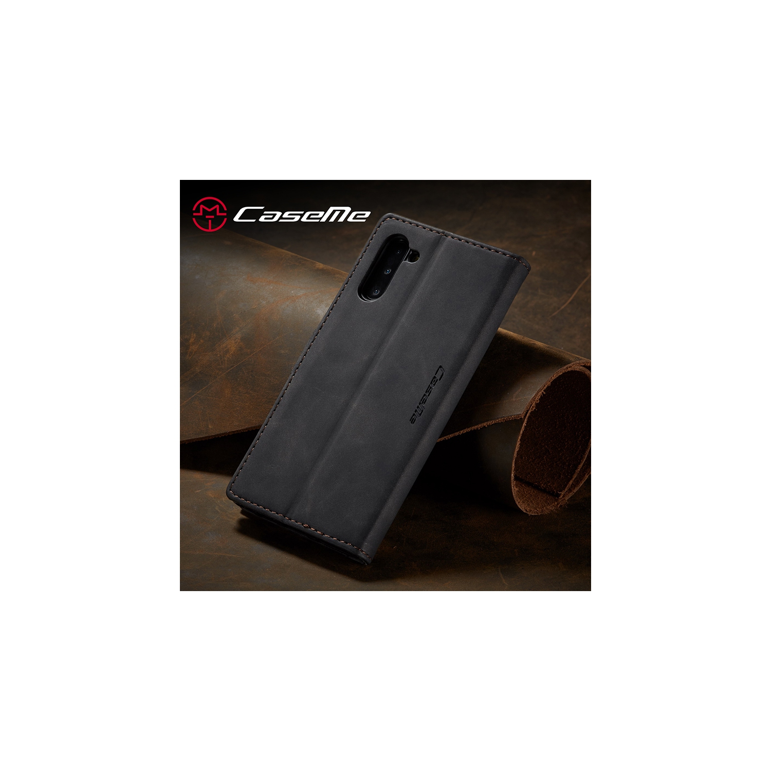 CaseMe Wallet Case Anti-Fall Retro Handmade Leather Magnetic Case Card Slot for Samsung Galaxy Note 10 PLUS