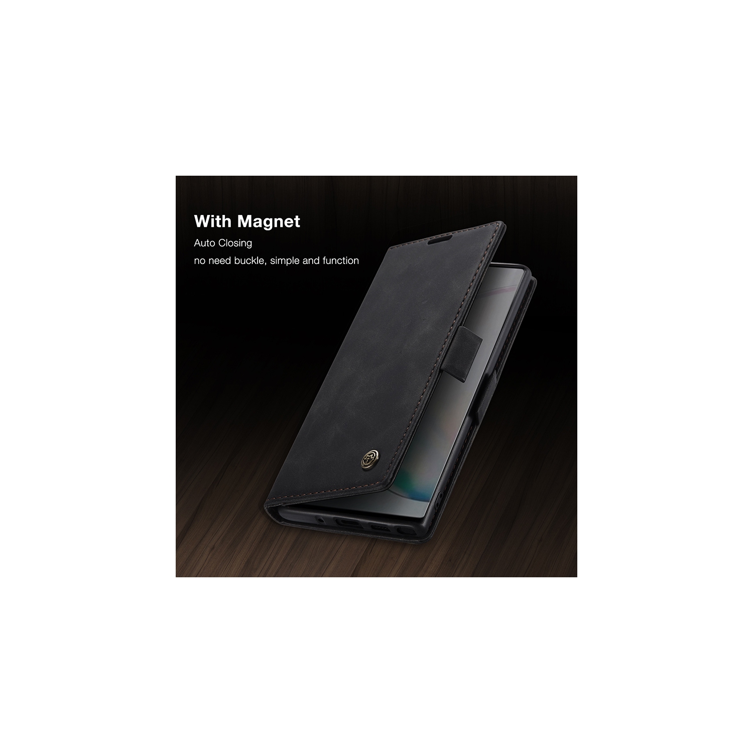 CaseMe Wallet Case Anti-Fall Retro Handmade Leather Magnetic Case Card Slot for Samsung Galaxy Note 10 PLUS