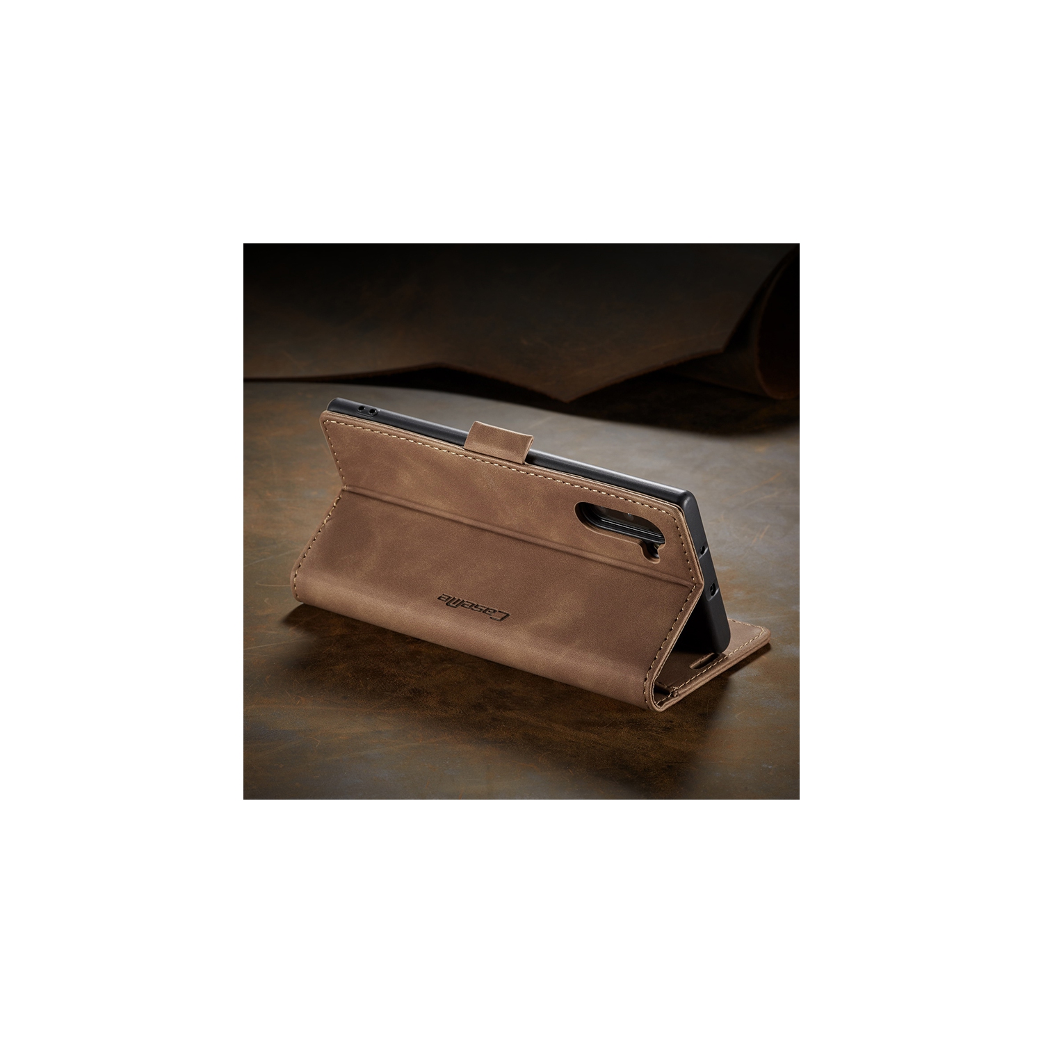 CaseMe Wallet Case Anti-Fall Retro Handmade Leather Magnetic Case Card Slot for Samsung Galaxy Note 10 PLUS