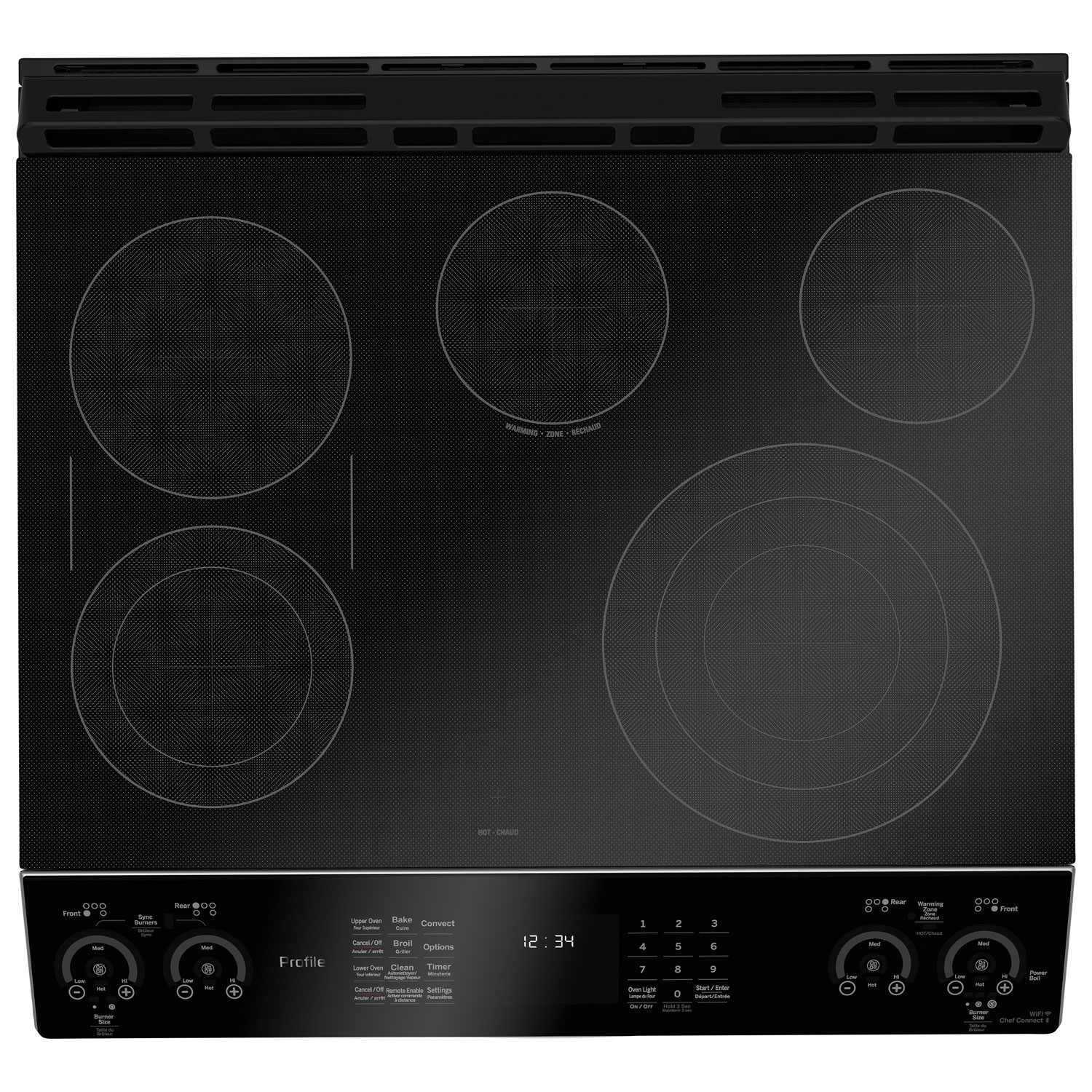 GE Profile 30" 6.7 Cu. Ft. Double Oven 5-Element Slide-In Electric Range - Stainless