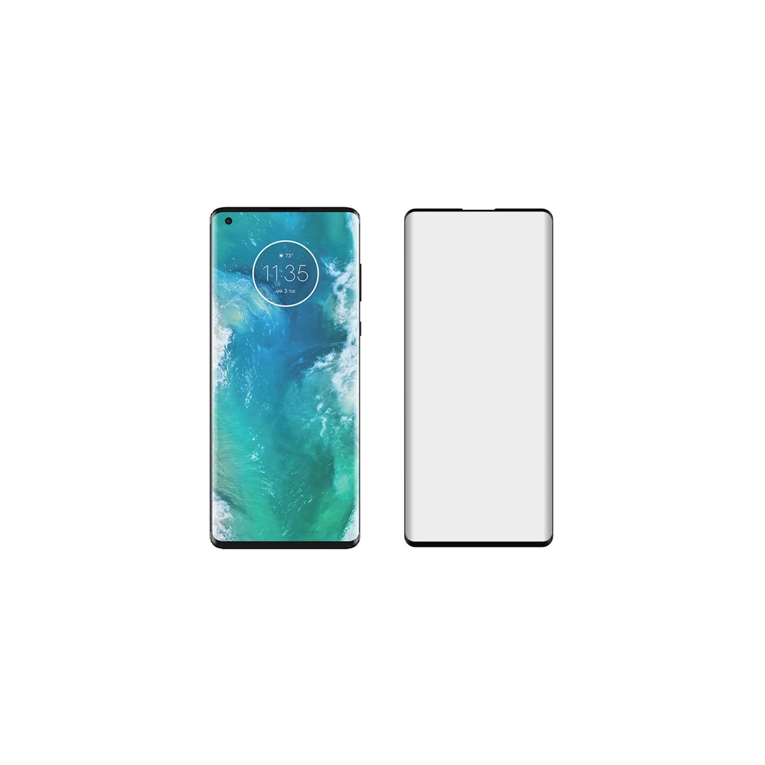 【CSmart】 Case Friendly Full Coverage Tempered Glass Screen Protector for Motorola Moto Edge+ Plus 2020, Black