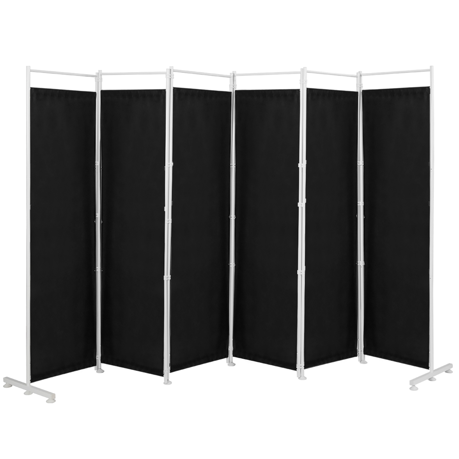 Costway 6-Panel Room Divider Folding Privacy Screen w/Steel Frame Decoration Black