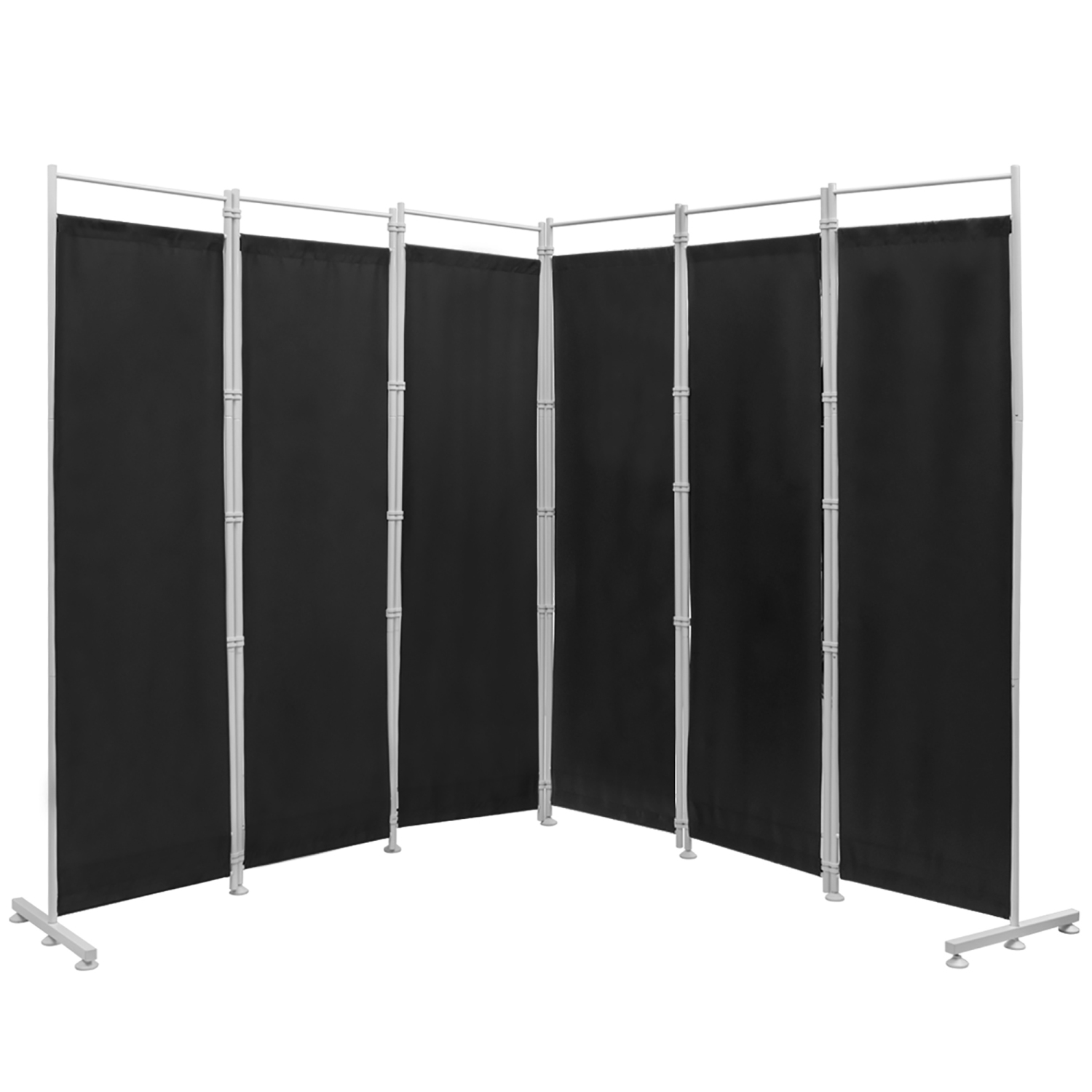 Costway 6-Panel Room Divider Folding Privacy Screen w/Steel Frame Decoration Black