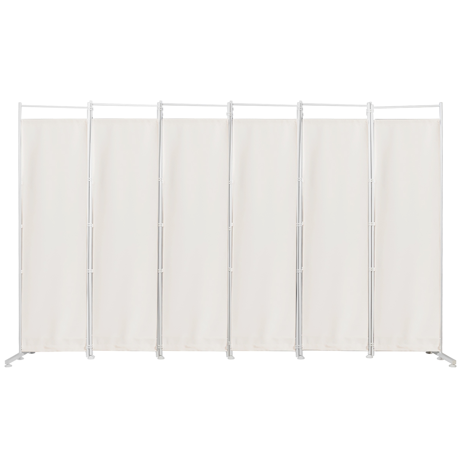 Costway 6-Panel Room Divider Folding Privacy Screen w/Steel Frame Decoration White