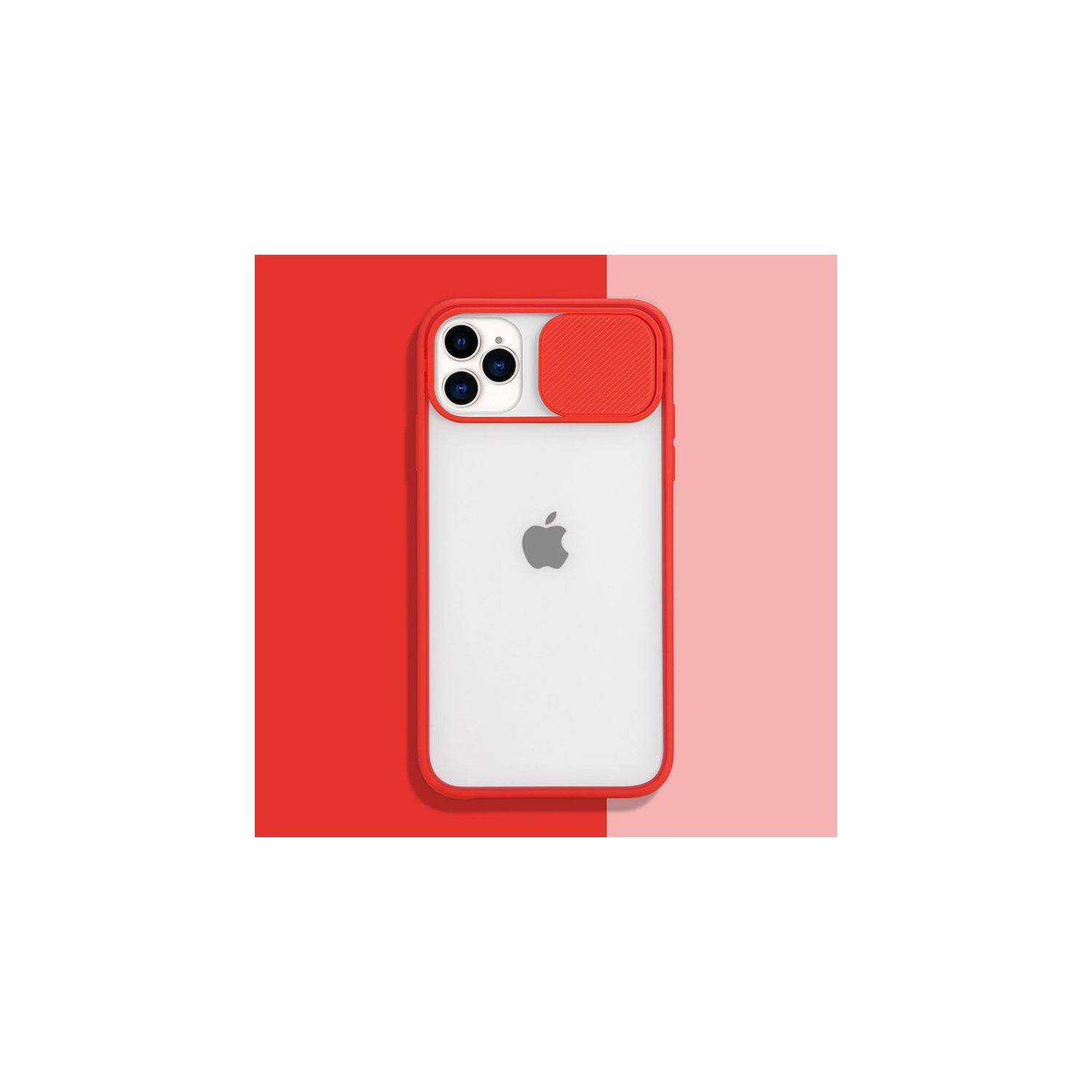 PANDACO Red Slide Clear Case for iPhone 11 Pro Max