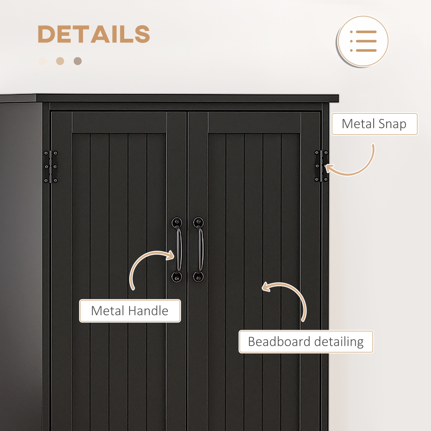 HOMCOM – Armoire garde-manger de cuisine autonome de 48&nbsp;po avec tablettes et portes ajustables, noir