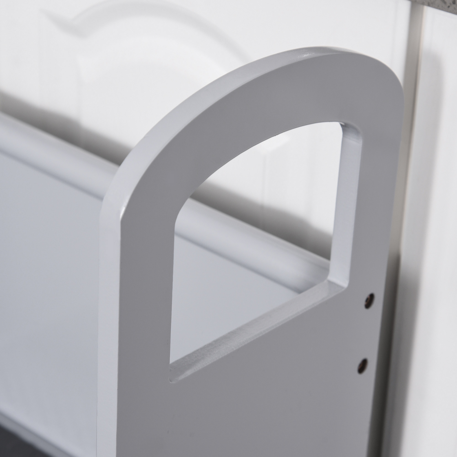 Qaba 2 Step Stool Kids Kitchen Helper with Support Handles and Non-Slip Pad for Kitchen, Living room and Bathroom, Grey